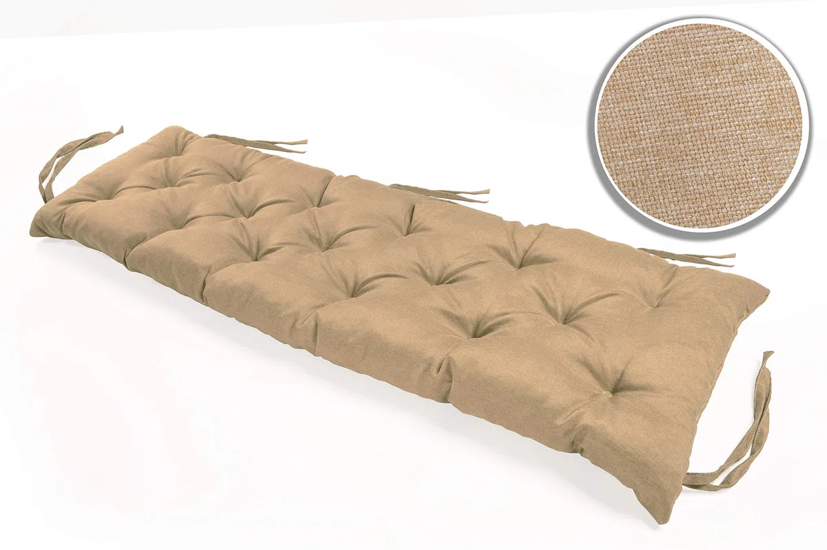 Cuscino per Panca da Esterno e Interno 160 x 60 cm Spessore 12 cm Beige