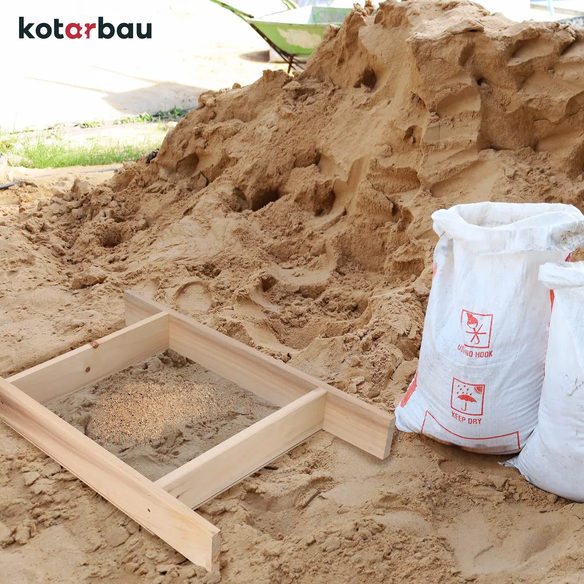 KOTARBAU Setaccio da Giardino 4x4 mm Acciaio Legno 80x50 cm per Terra Compost