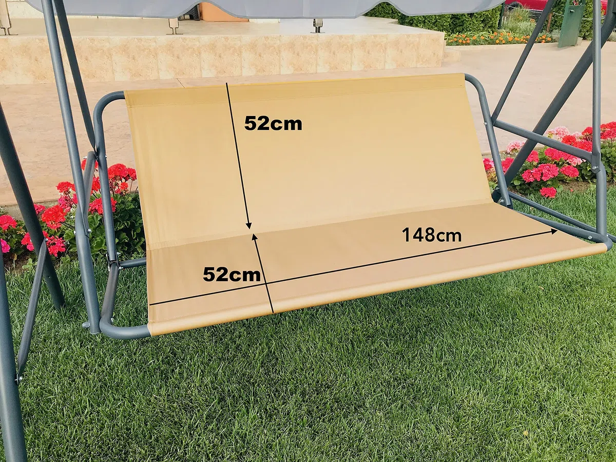 Gradina Copriseduta di ricambio per mobili da giardino, per dondolo, amaca, panca da giardino, per esterni (148 x 52 x 52 cm, beige)