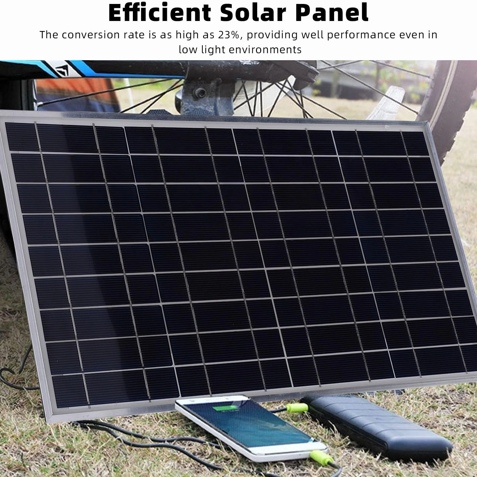 Fockety Kit Pannello Solare 100W 12V Monocristallino con Controller di Carica 10-50A