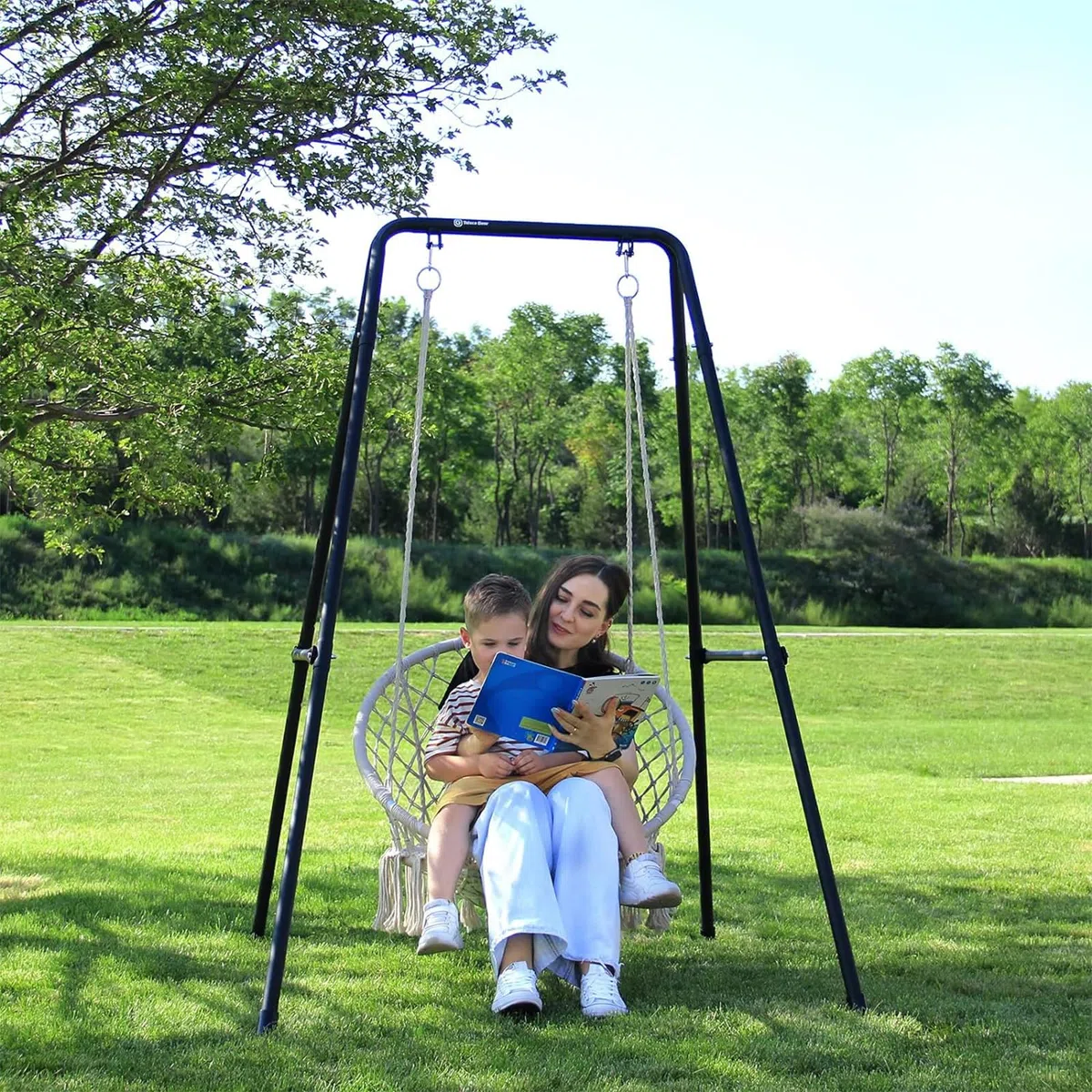 Supporto per amaca, portata massima 149,7 kg, per esterni o interni, con supporto (nero)