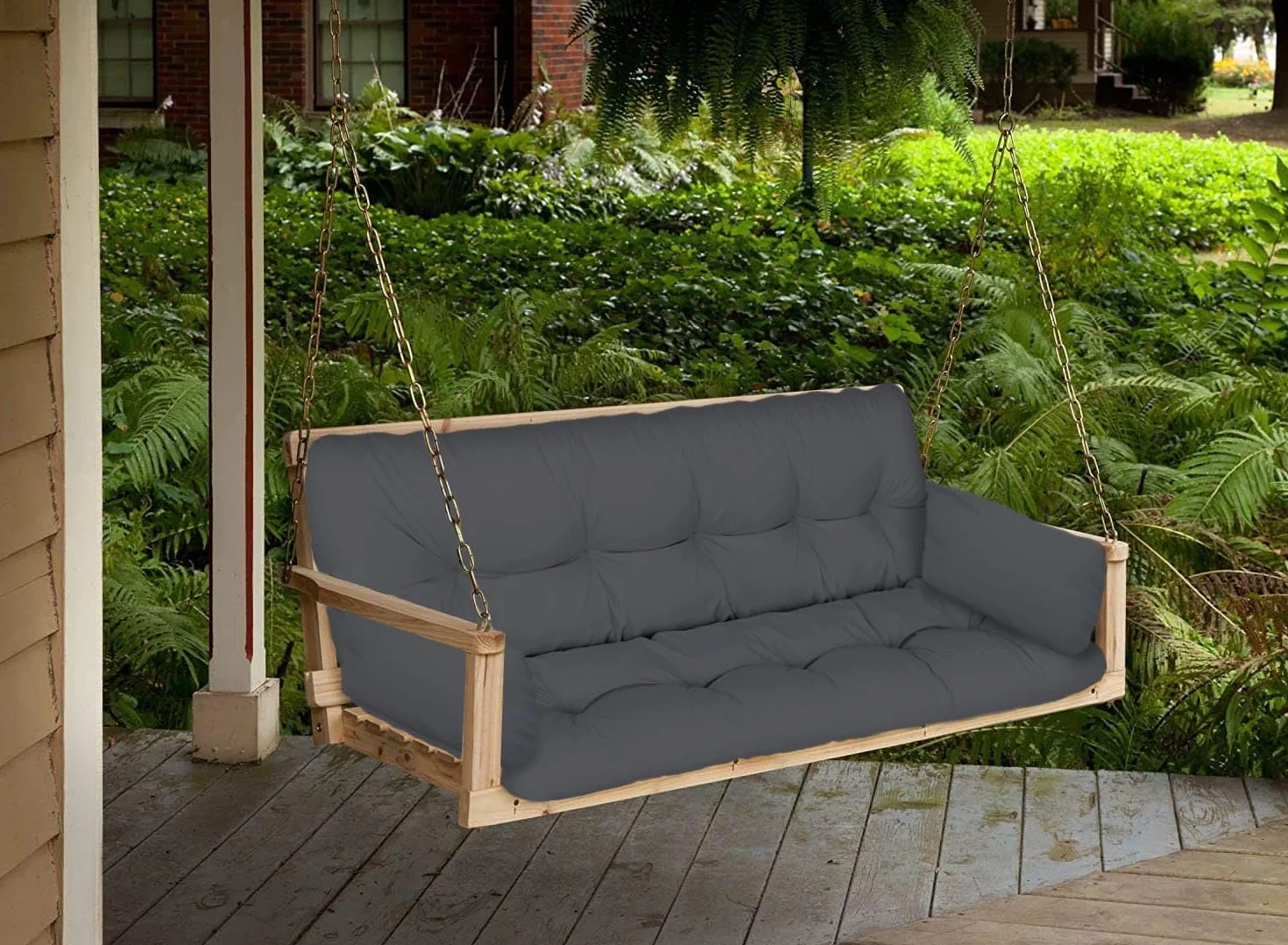 Cuscino per panca da giardino impermeabile 150x50x50 cm Beige