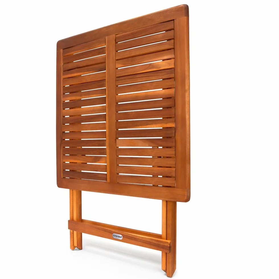 Casaria® Tavolo da Giardino Pieghevole in Legno di Acacia 70x70x73 cm 80 Kg