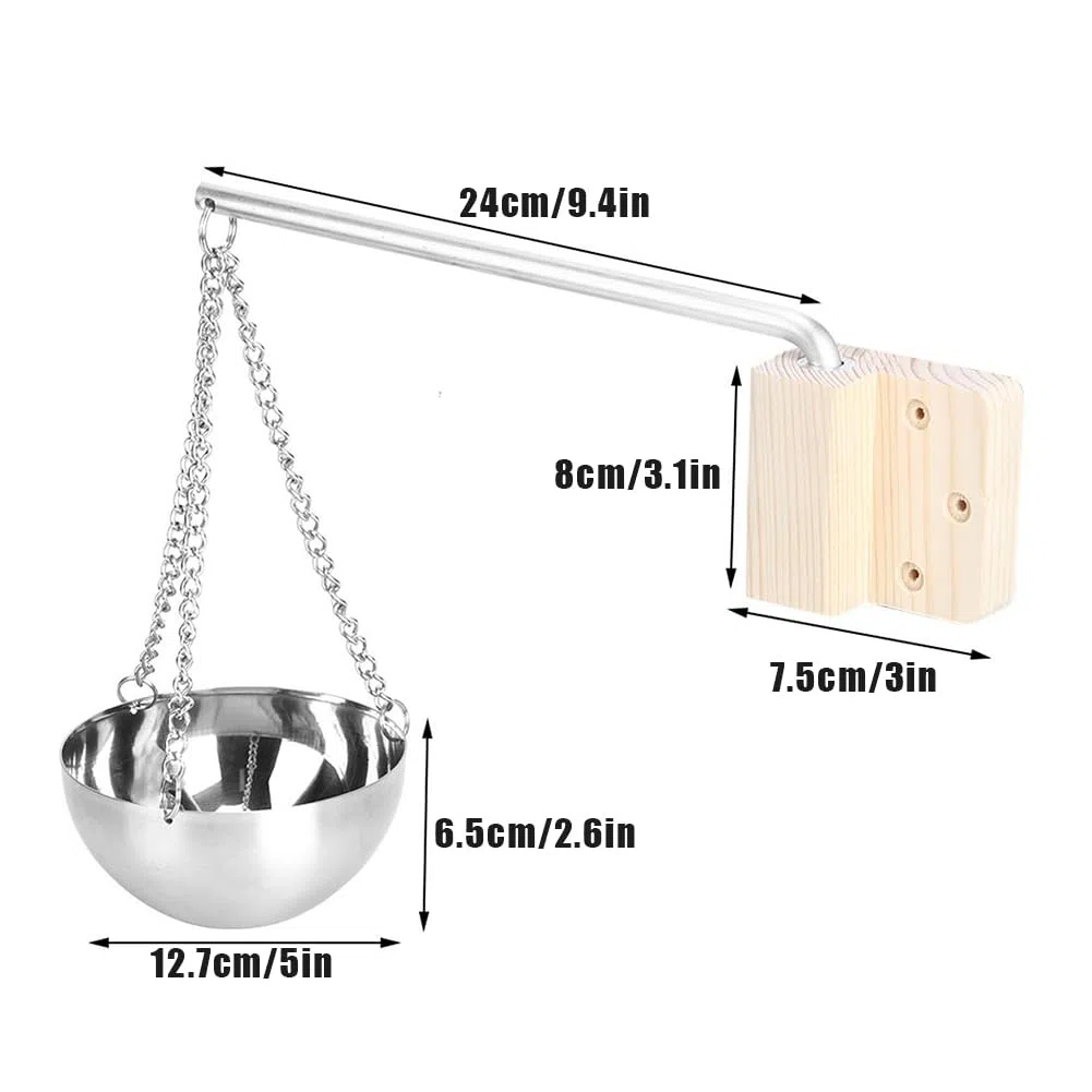 Ciotola per Aroma di Sauna in Acciaio Inossidabile Abete Rosso, Accessori Spa Evaporatore Appeso per Oli Essenziali
