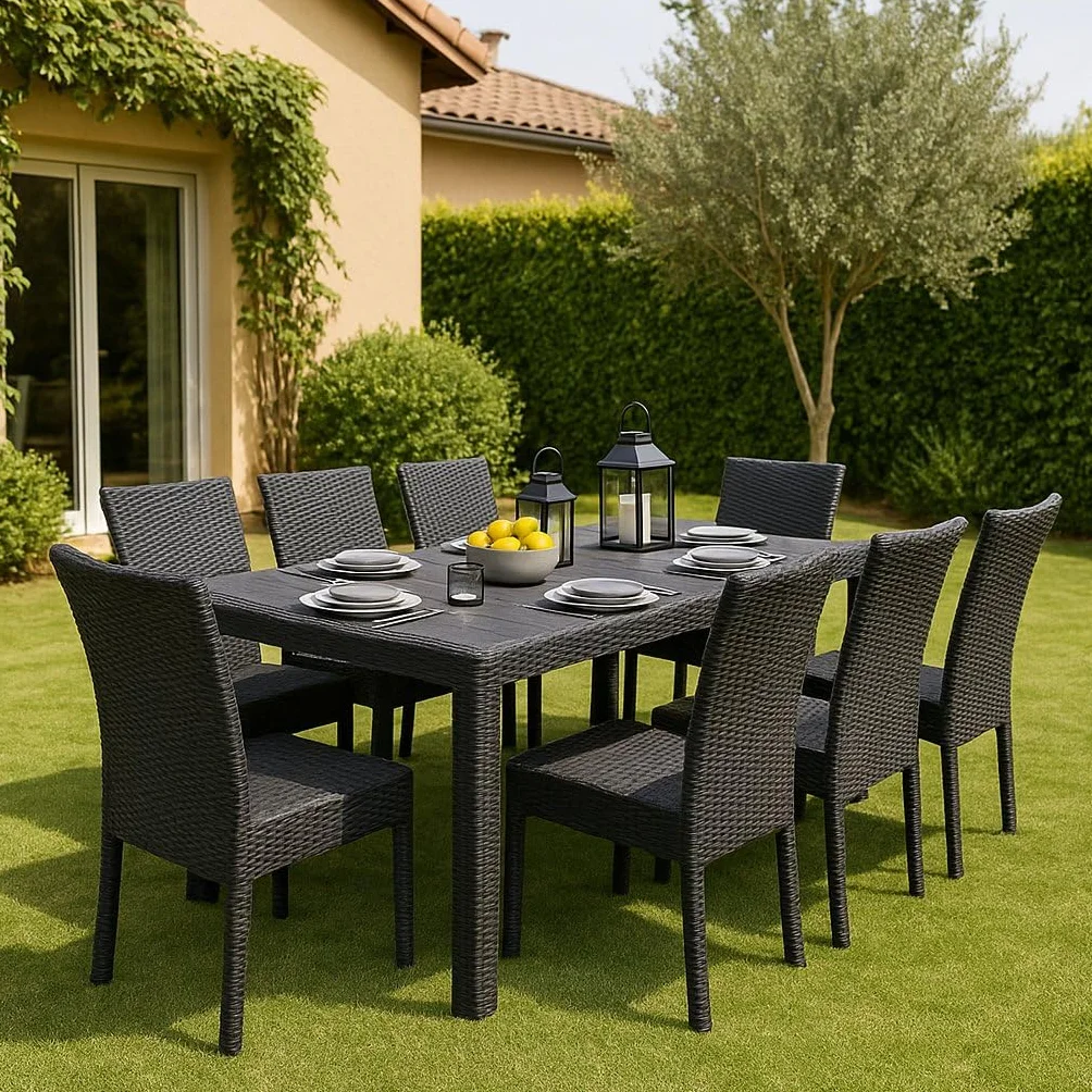Tavolo da esterno Roma Ripiano rettangolare allungabile da pranzo 150/220x90h72 cm Antracite