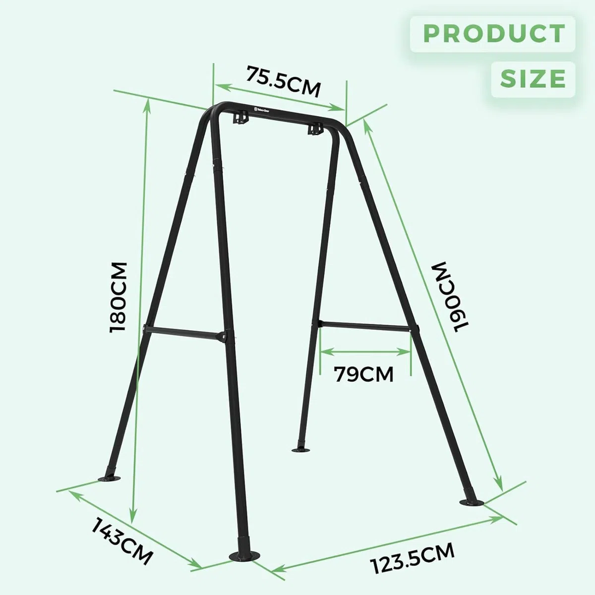 Supporto per amaca, portata massima 149,7 kg, per esterni o interni, con supporto (nero)