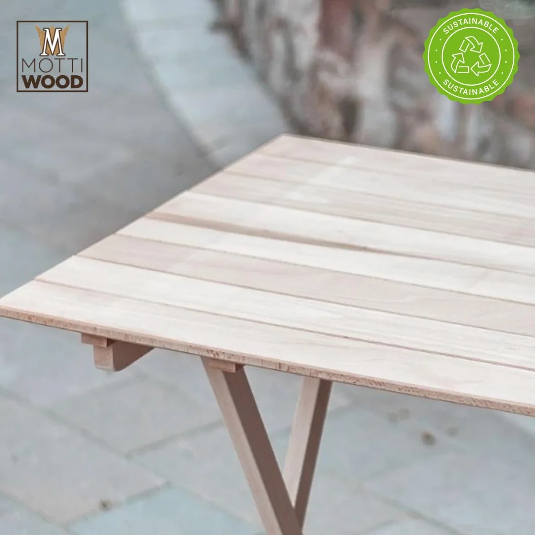 Tavolo Pieghevole 100x60x73.5cm Legno Faggio Salvaspazio Made in Italy