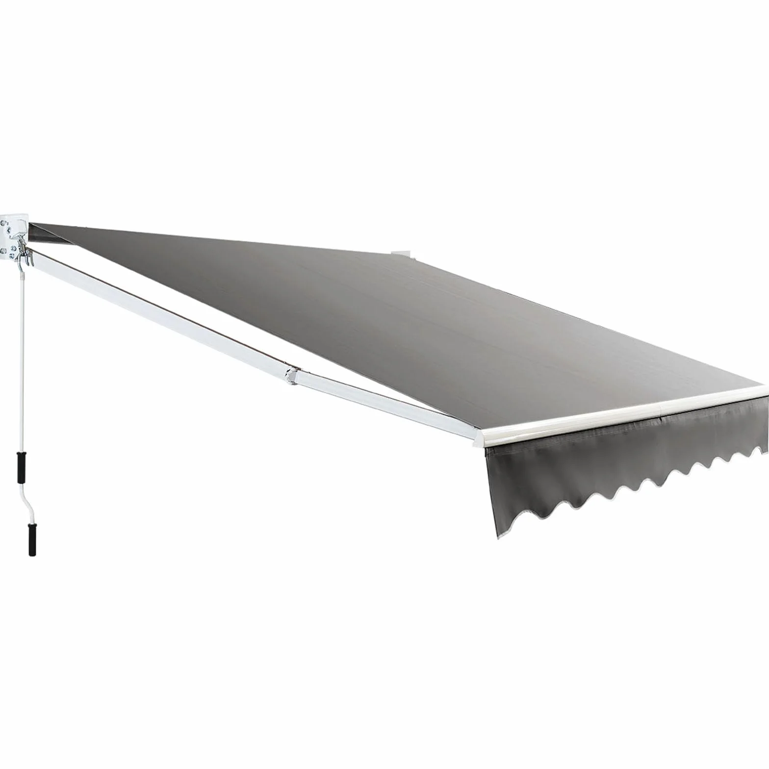 COSTWAY Tenda da Sole per Esterno Avvolgibile a Bracci Estensibili in Alluminio Impermeabile Grigio 245 x 200 cm