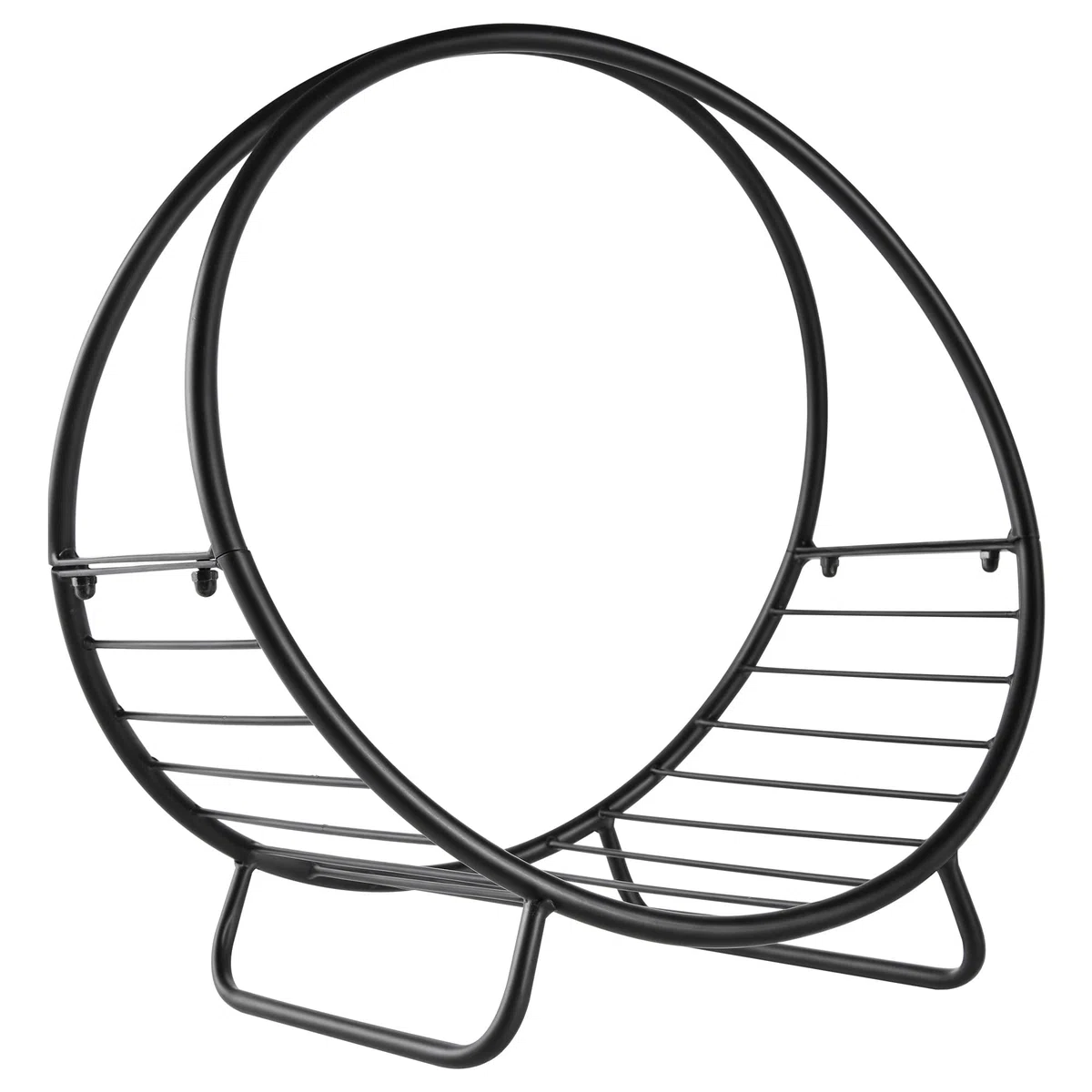Outsunny Portalegna in Metallo per Camino, Porta Legna a Cesto, 45x29.5x47cm, Nero