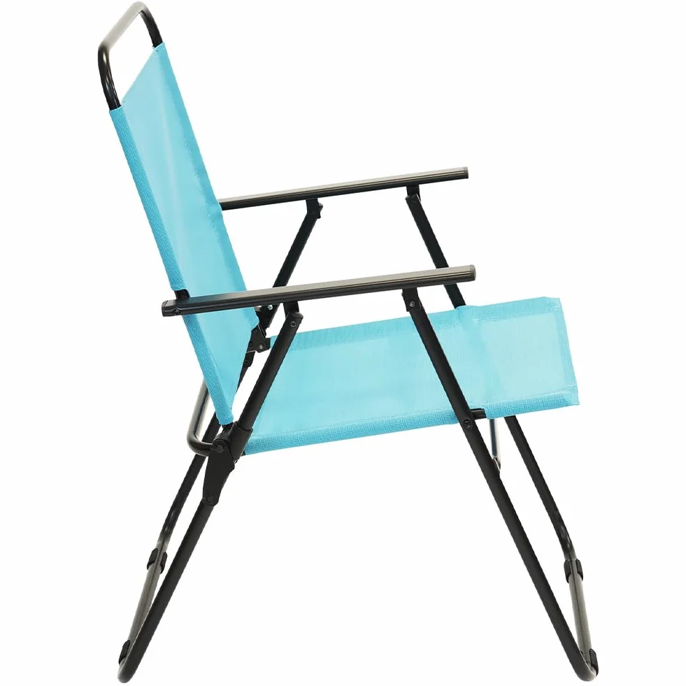 Shally Dogan Set da Pranzo Giardino 6 Pezzi con Ombrellone, 4 Sedie Pieghevoli, Tavolo Vetro Temperato, UV Resistente, Arredamento Esterno