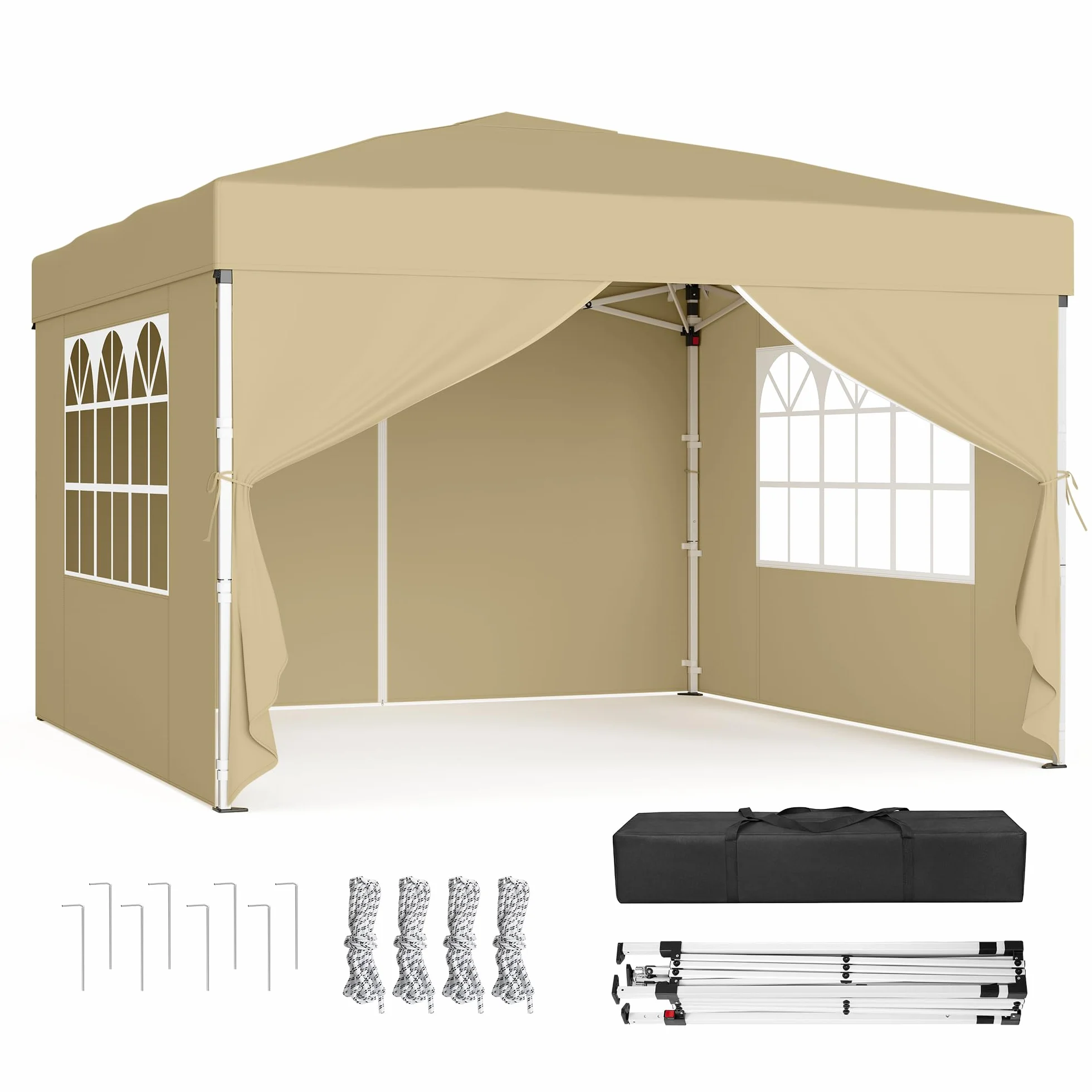 SONGMICS Gazebo Pieghevole 3x3 m Beige GCT104LZ01
