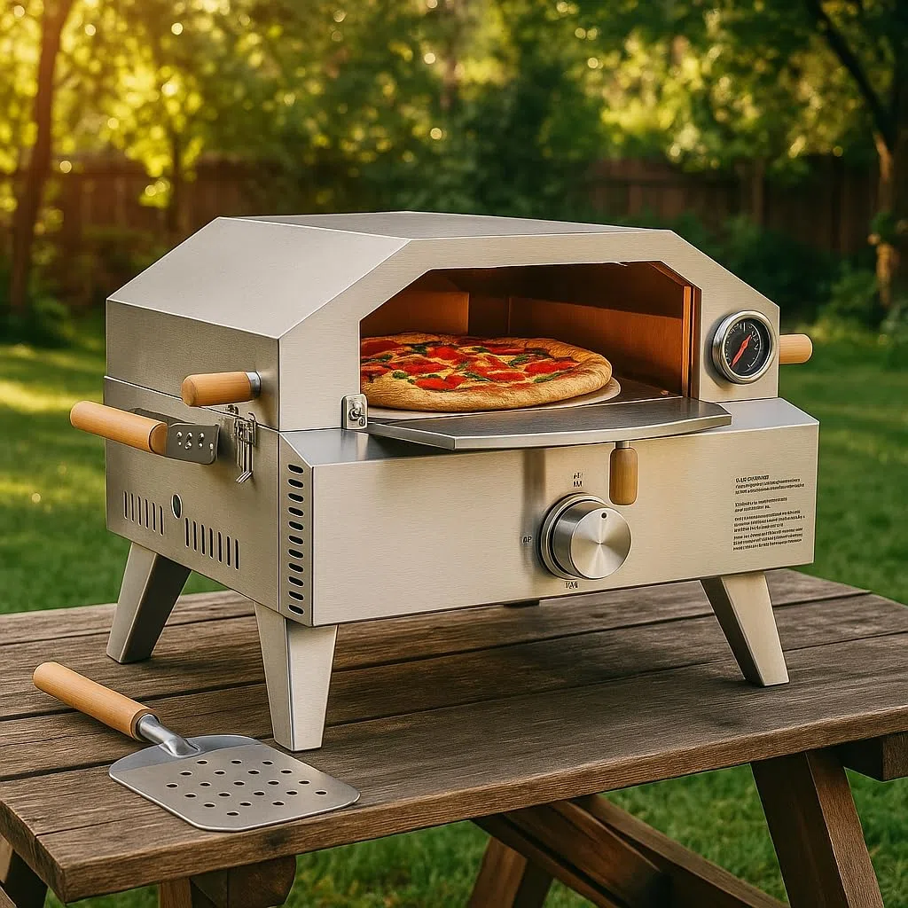 Forno Griglia per Barbecue a Gas 2 in 1, Forno per Pizza in Acciaio Inossidabile