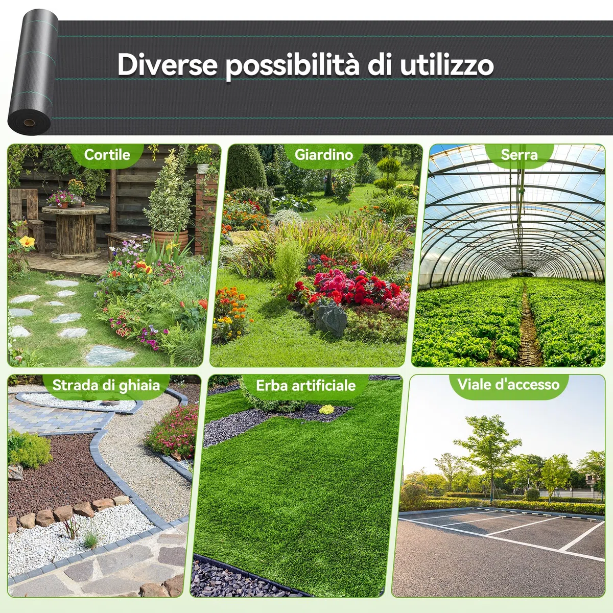 Iropro Telo Pacciamatura Anti Erbacce 4m x 25m 100m² Tessuto Permeabile all'Acqua Stabilizzazione ai Raggi UV