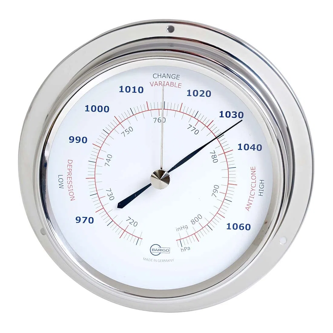 Barigo Barometro Regatta acciaio inossidabile, argento, 120 mm x 40 mm