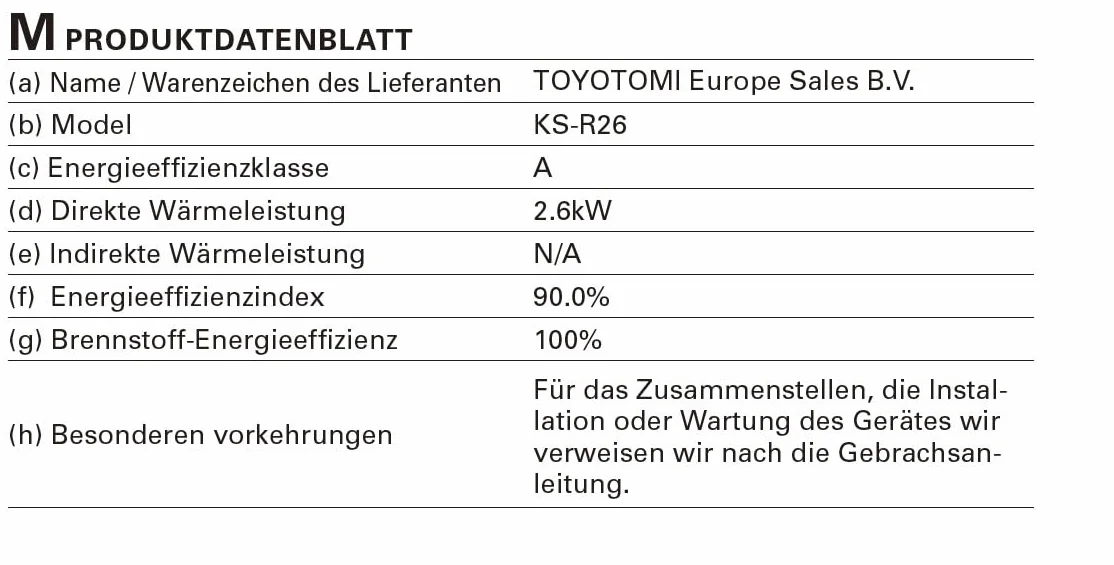 TOYOTOMI KS-R26 Stufa a Combustibile Portatile