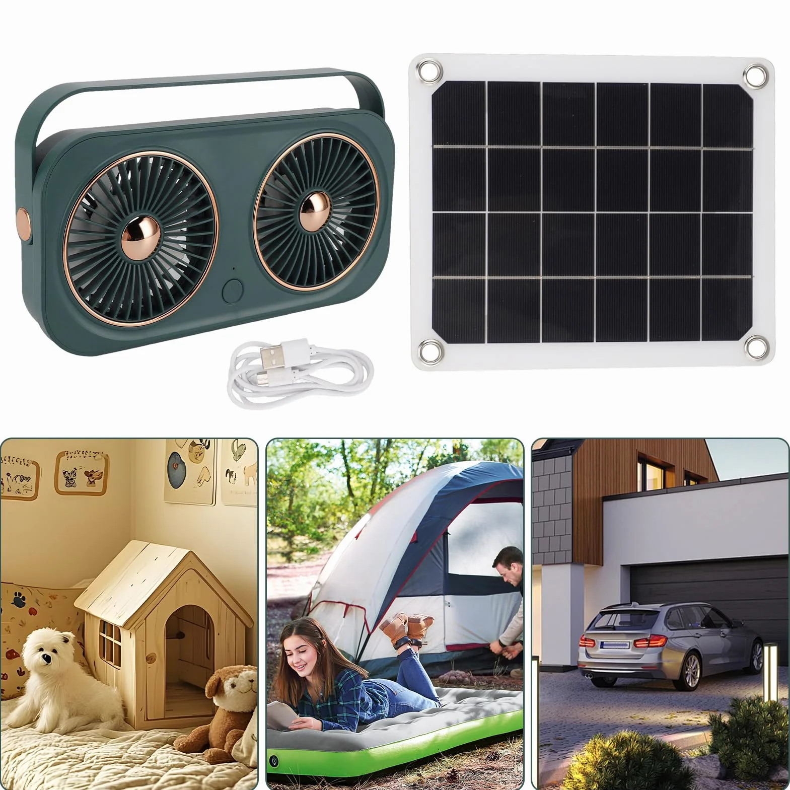 Ventilatore per cani e gatti 20 W resistente alle intemperie compatto per esterno serra cantina