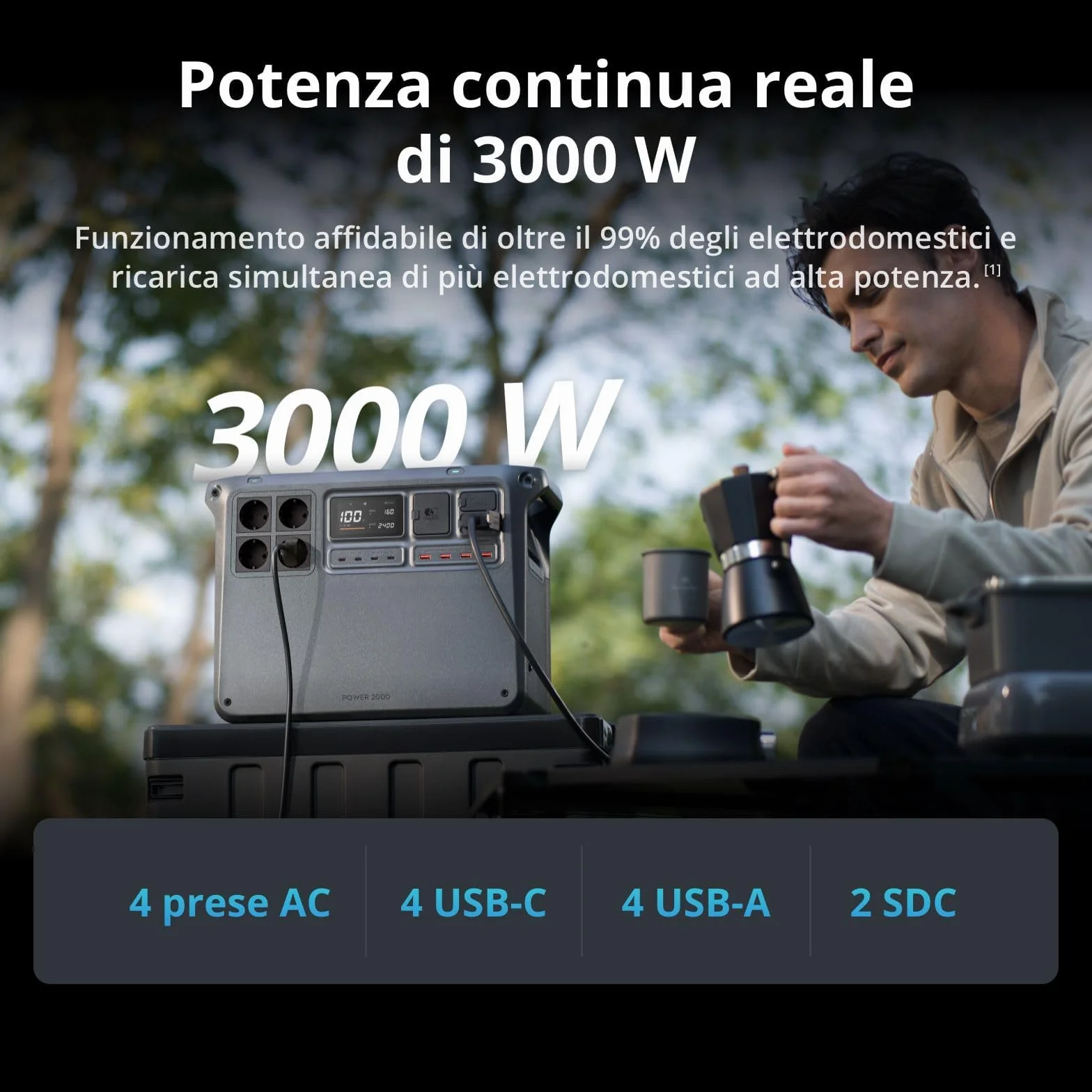 DJI Power 2000 stazione di alimentazione 2048 Wh 3000 W generatore elettrico