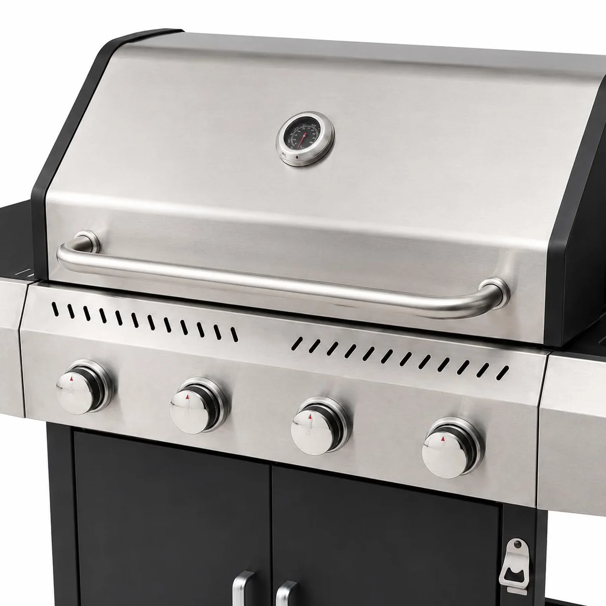 Barbecue a Gas Professionale XXL 16 kW 5 Bruciatori Acciaio Inox 304 137x50x120 cm Nero