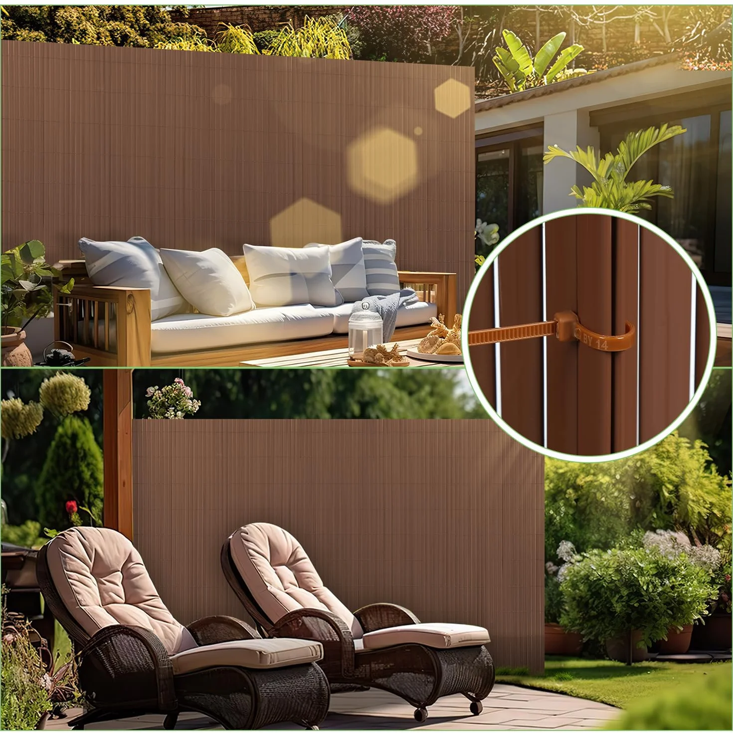Paravista Giardino PVC 120 x 500 cm Recinzione Privacy Marrone