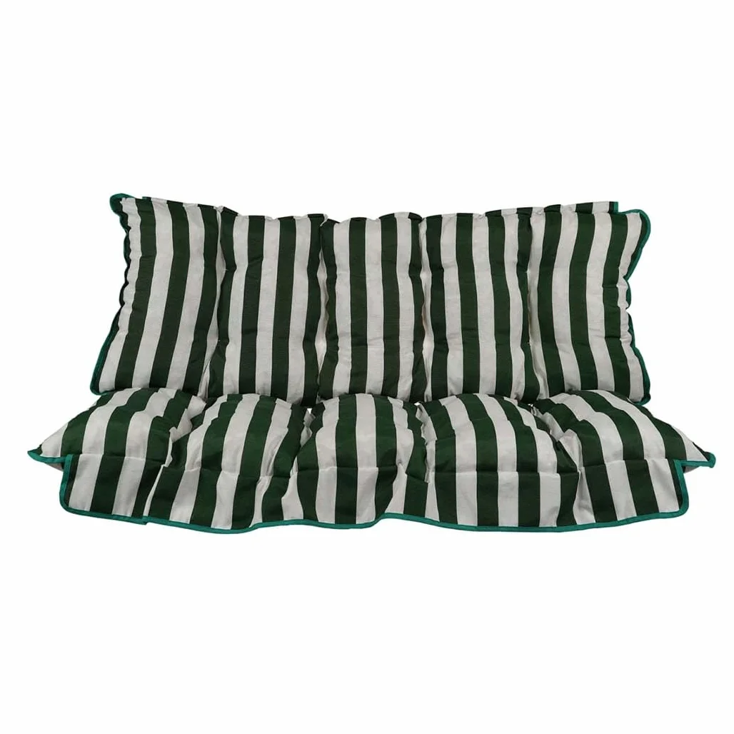 Il Tuo Artigiano Design Cuscino fasciato per dondolo da giardino 3 posti 135x55 cm - Materasso trapuntato made in Italy (bianco e verde)