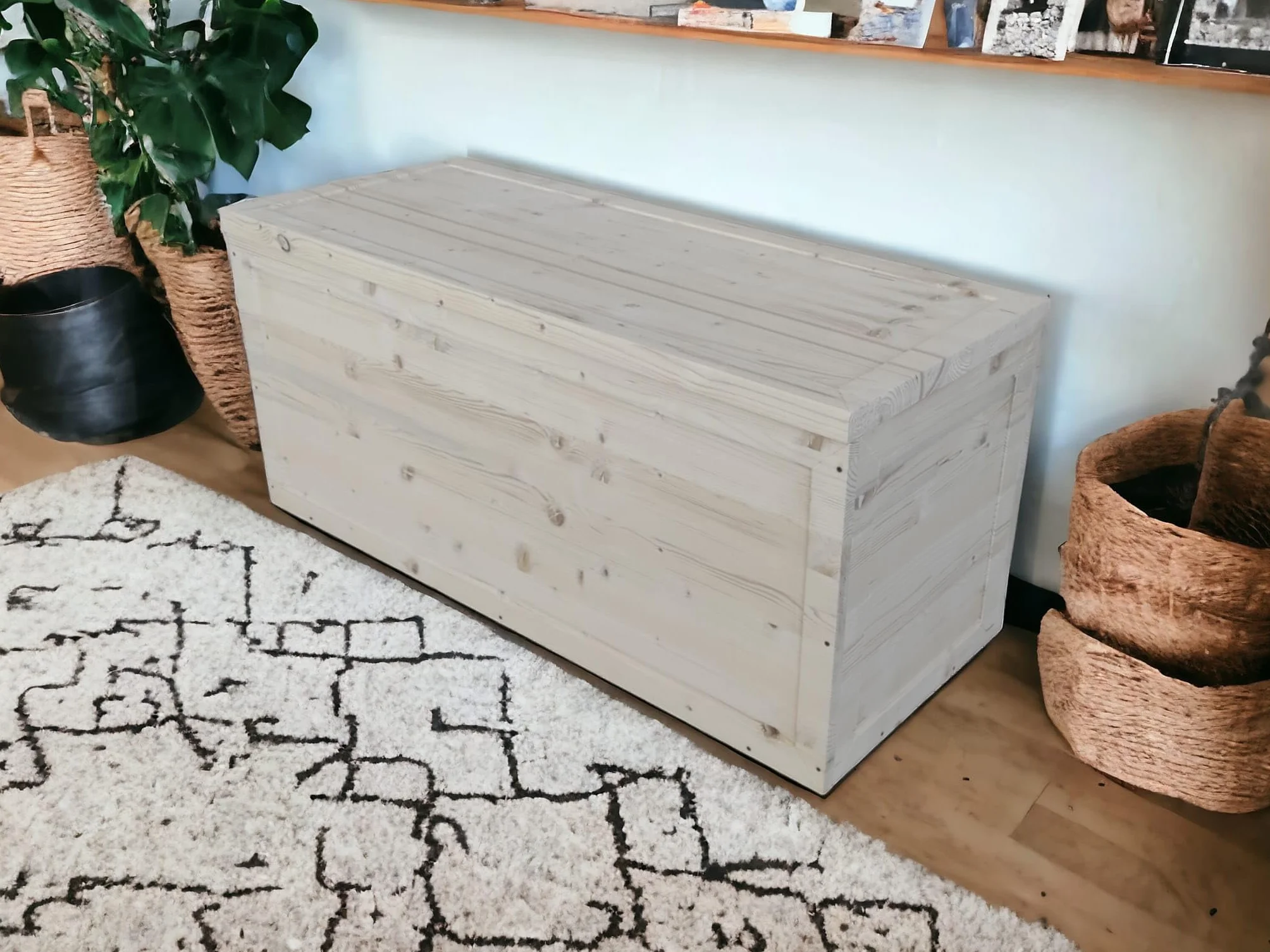 TOTAL WOOD 2012 Cassapanca in Legno 70x40x40 cm al Naturale Non trattato Anche su Misura