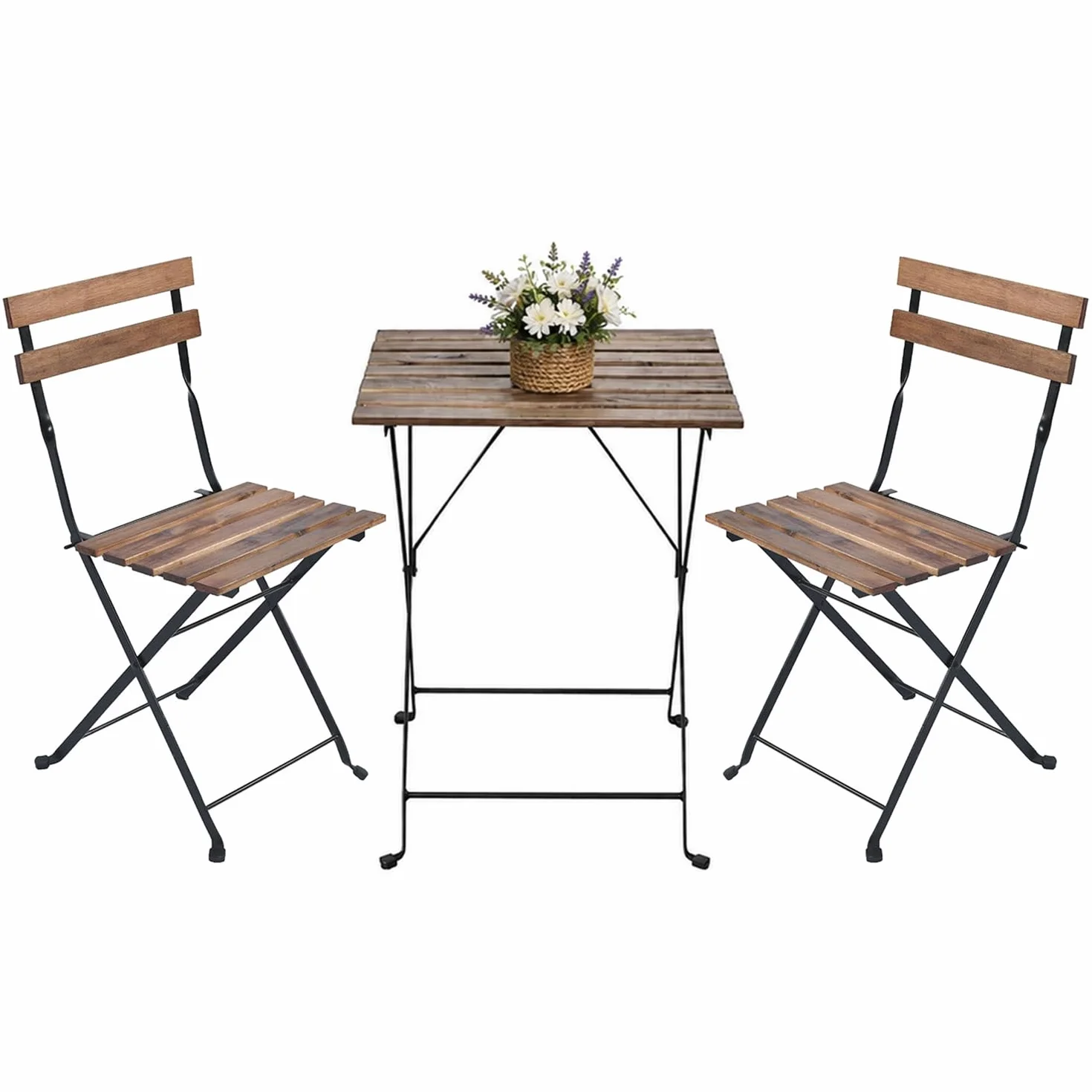 Brigros Set Bistro Tavolino + 2 Sedie Acacia Marrone