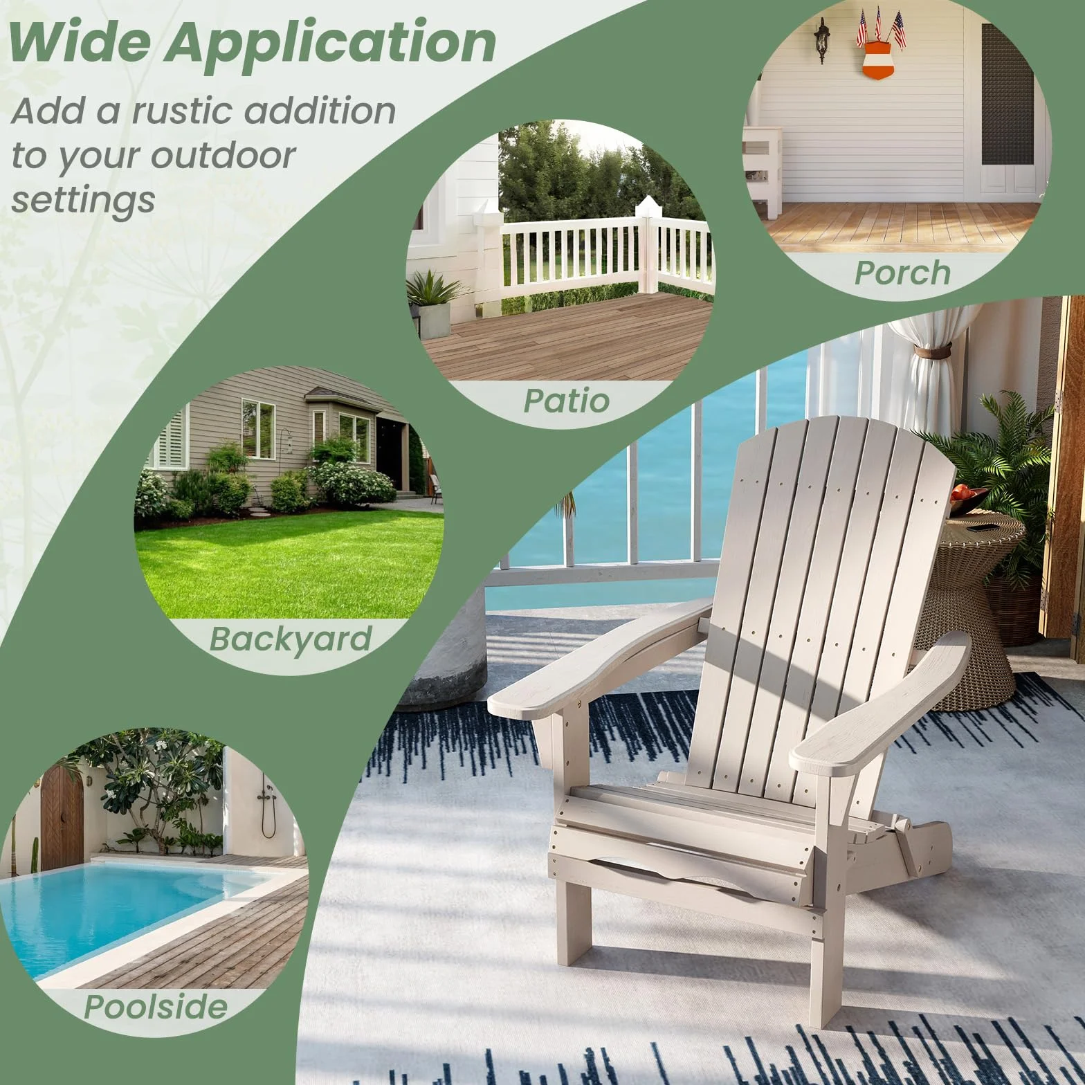 GIANTEX Set di 2 Sedie Adirondack Pieghevoli, Sedia da Esterno con Telaio in Legno di Abete
