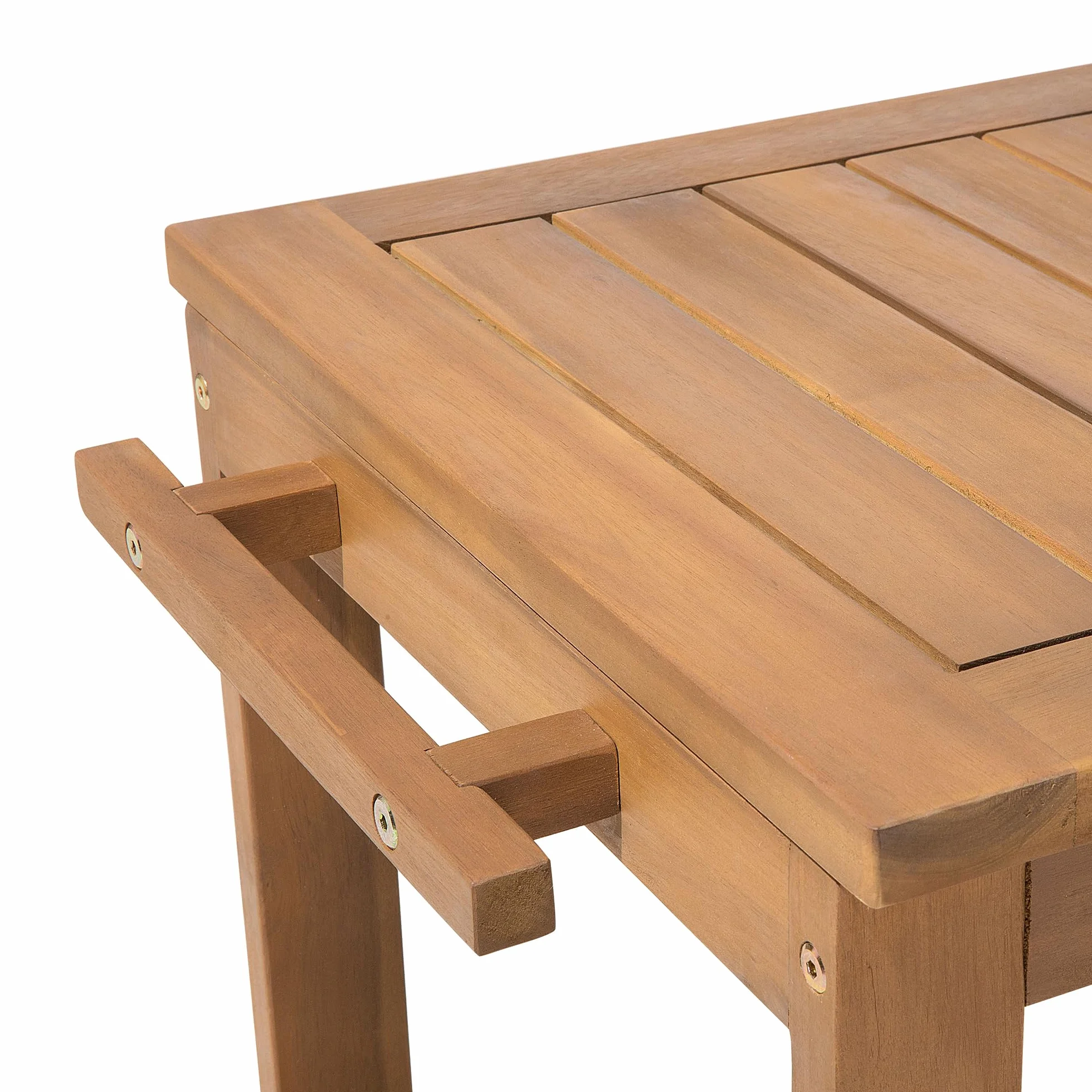 Beliani Carrello da giardino in legno di acacia con supporto per bottiglie