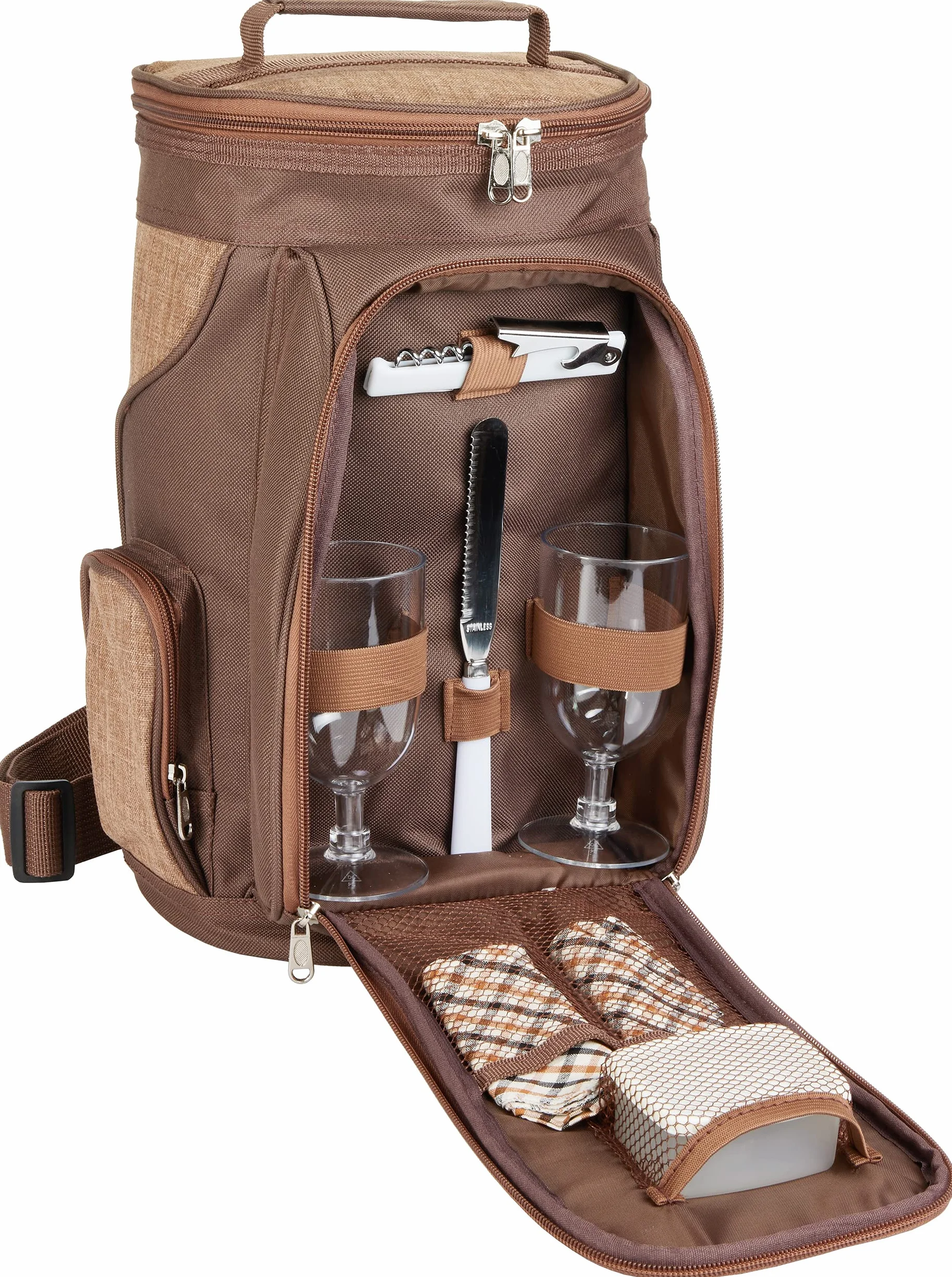 Brubaker Borsa Refrigerante per Vino Isolata Termica Portatile con Maniglia Zaino