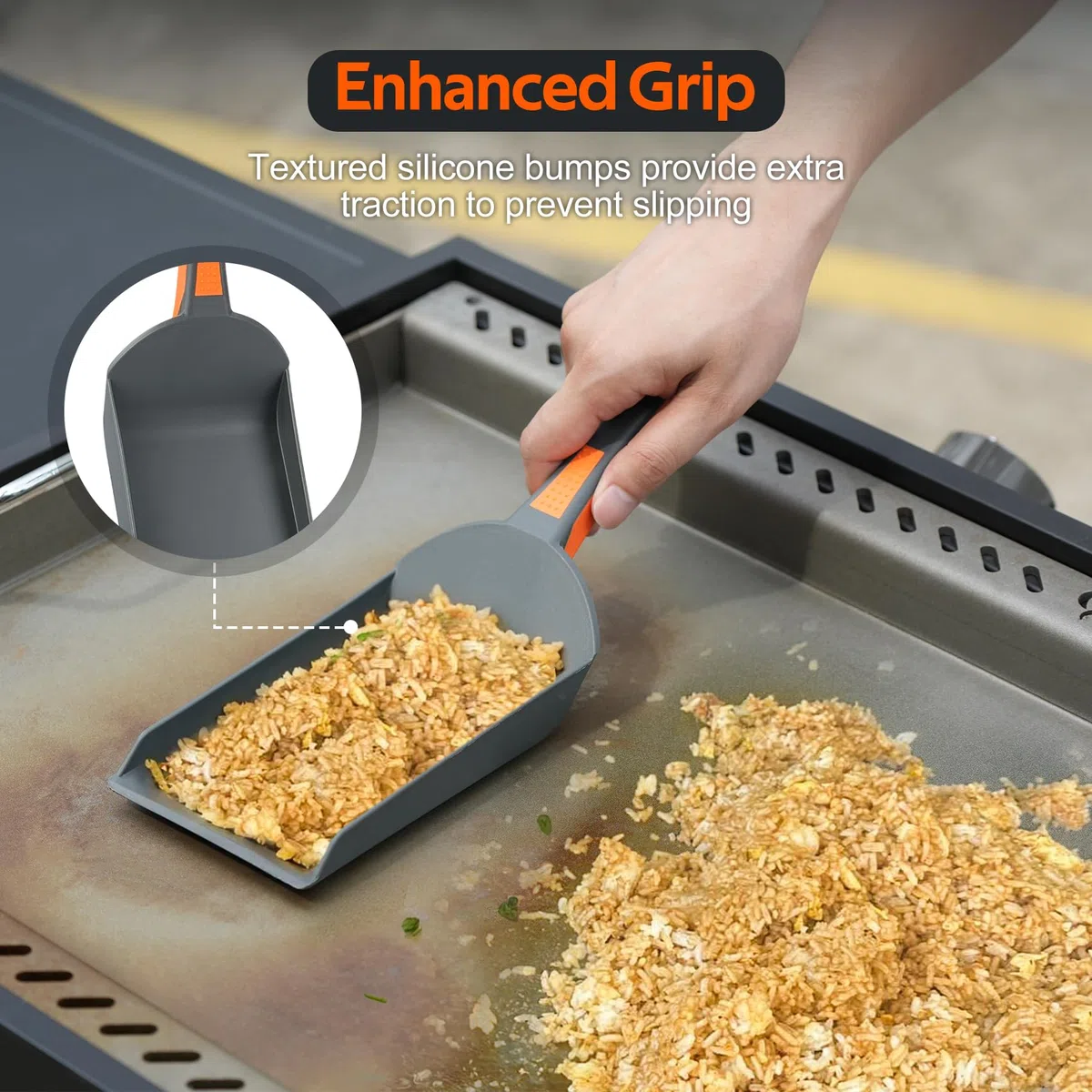 Onlyfire Kit Accessori per Griglia Barbecue in Nylon, 2 Spatole per Piastra, Pala per Piastre e Pinza da Cucina, Utensili per Barbecue e Cottura All'aperto, Lavabile in Lavastoviglie