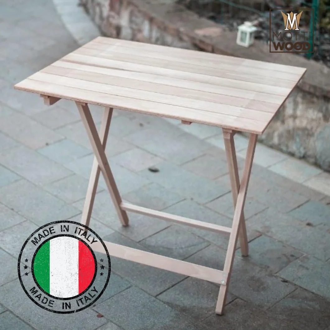 Tavolo Pieghevole 100x60x73.5cm Legno Faggio Salvaspazio Made in Italy