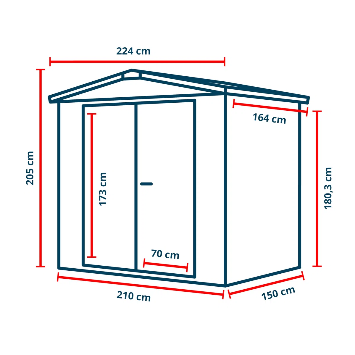 GFP Primeyard Casetta da Giardino Metallo 210x150x205 cm Armadio da Esterno per Attrezzi Antracite