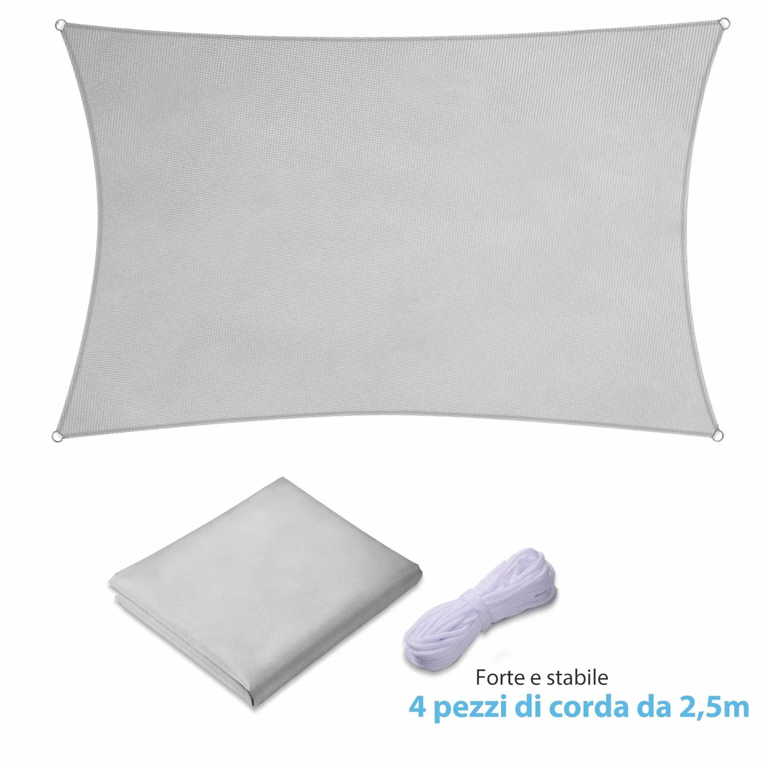 Tenda a Vela Ombreggiante 4x5m Impermeabile Anti-UV Rettangolare, Vela Parasole in Tessuto Oxford 420D Alta Densità, Telo per Esterno, Giardino, Balcone, Terrazzo, Corde Incluse