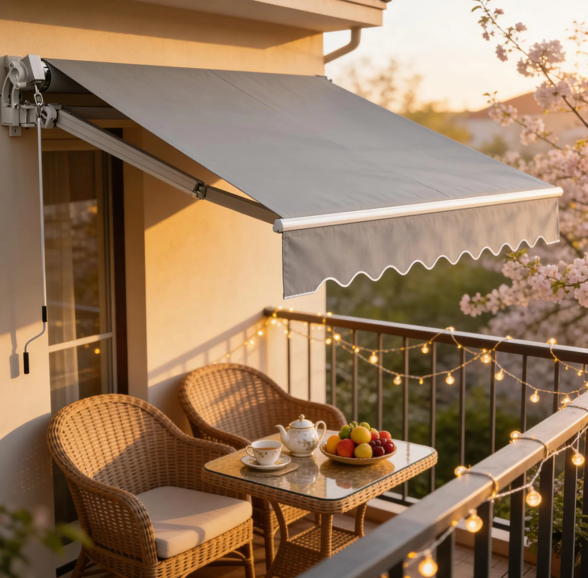 Tenda da sole per balcone 250 x 200 cm grigio chiaro