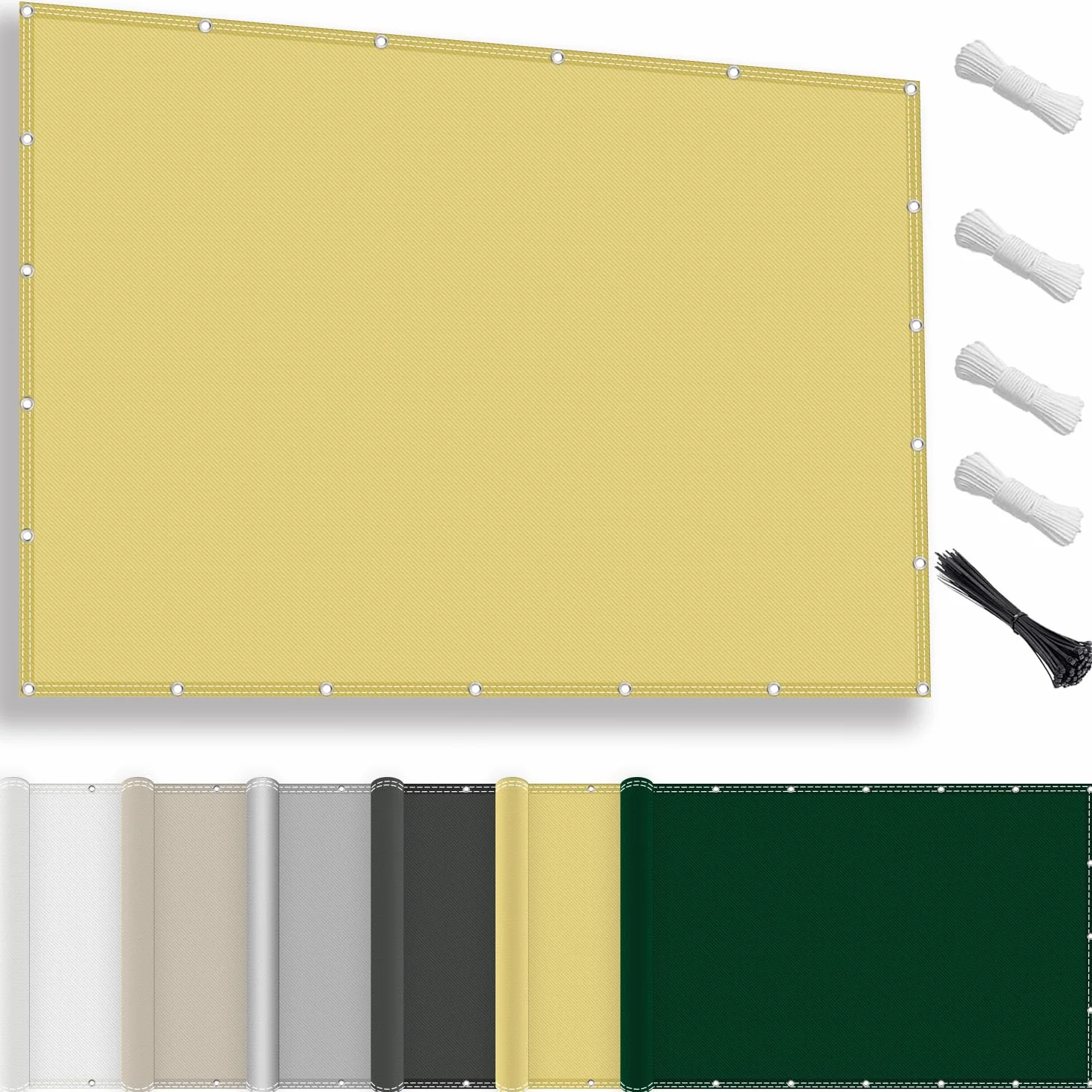 Vela Ombreggiante Impermeabile Rettangolare 3x4M, Tenda da Sole per Esterno, Telo Parasole con Occhielli, Antivento