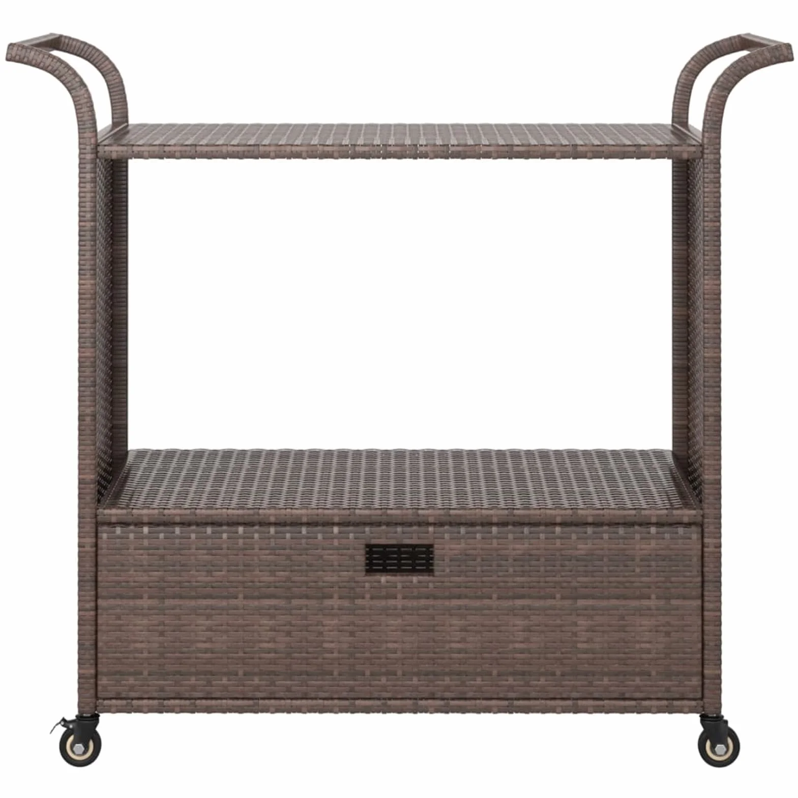 Rantry Carrello da Bar in Polyrattan Marrone 100x45x97 cm Mobili da Giardino Set