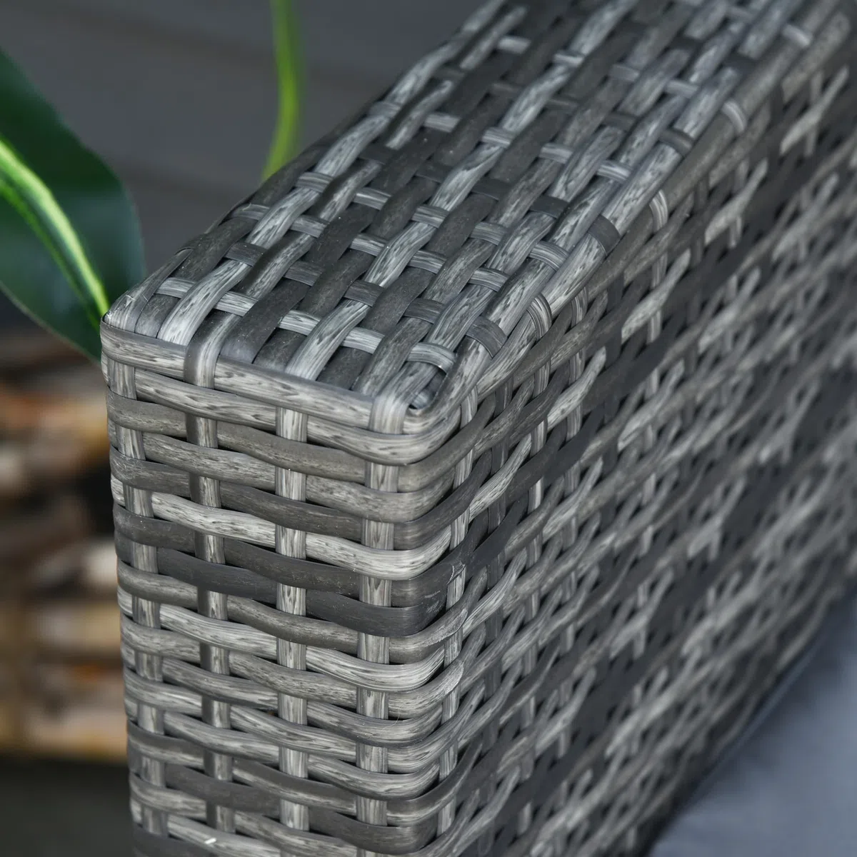 Outsunny Divanetto da Esterno 3 Posti in Rattan PE, Divano da Esterno con Cuscini Imbottiti e Sfoderabili, Struttura in Metallo per Giardino, Patio e Terrazzo, 185x70x80 cm, Grigio