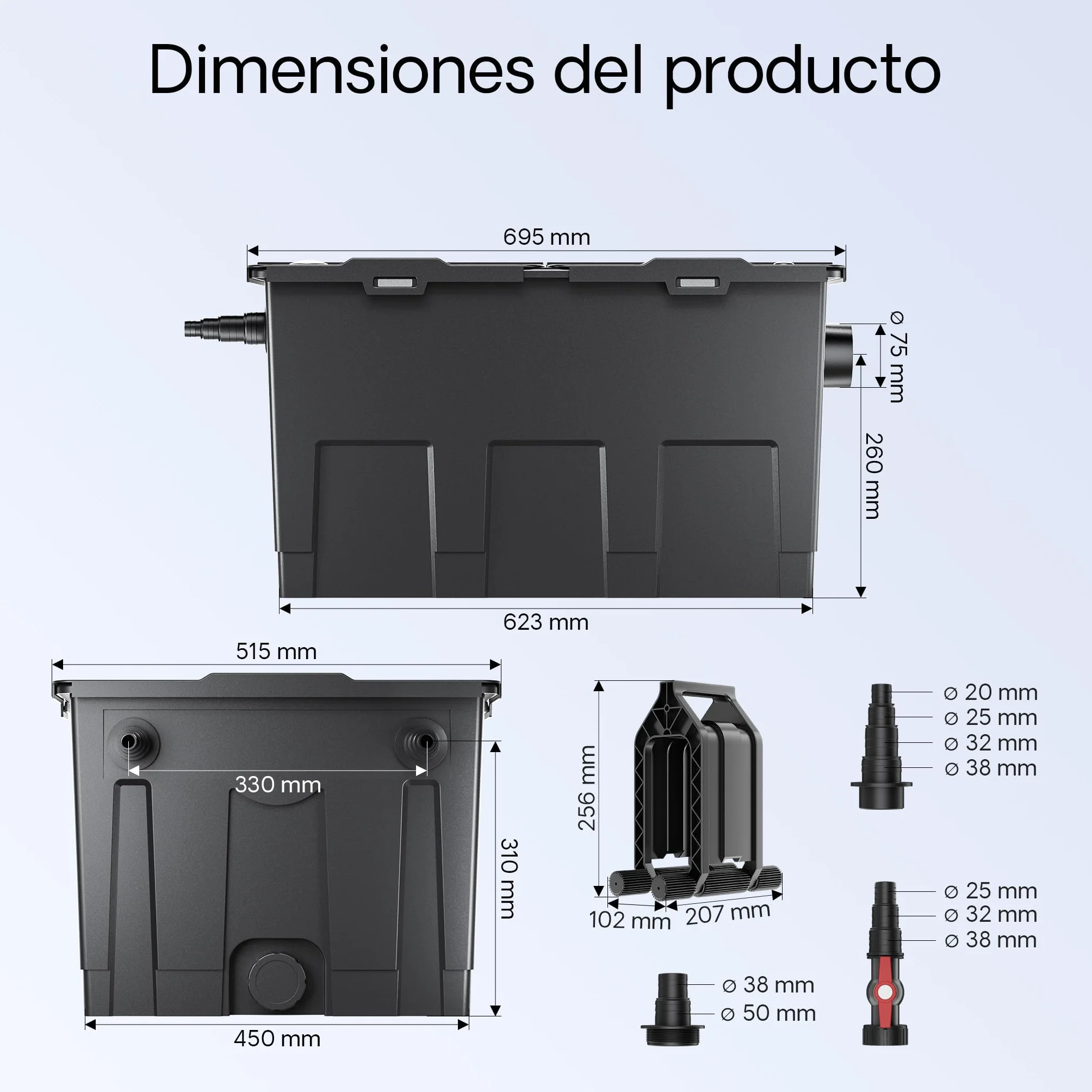 Set Filtro SunSun 60.000l Chiarificatore 18W Pompa NEO10000 80W