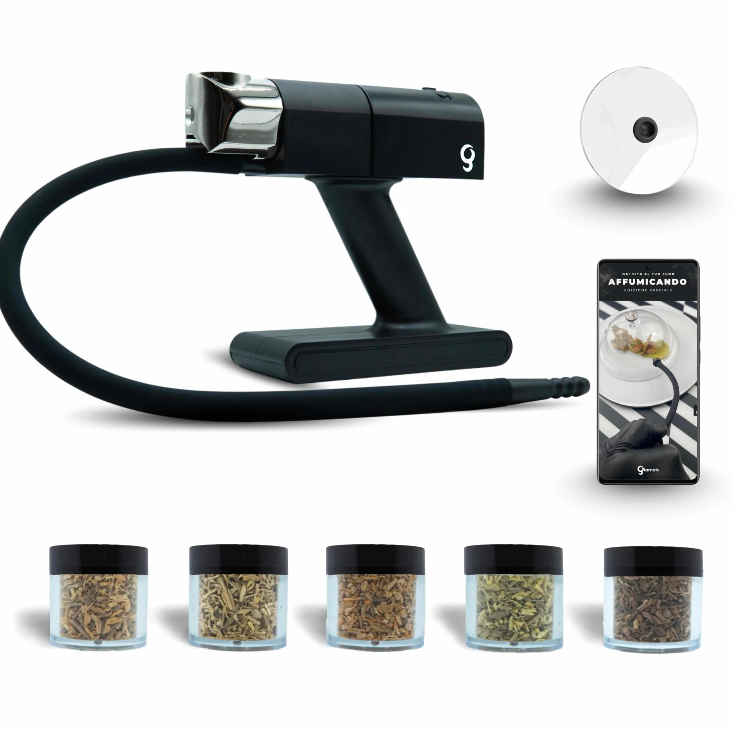 Fumus Affumicatore da Cucina 5 Gusti Trucioli Affumicatura 2 Velocità Smoker Whisky Disco Cocktail Ricettario
