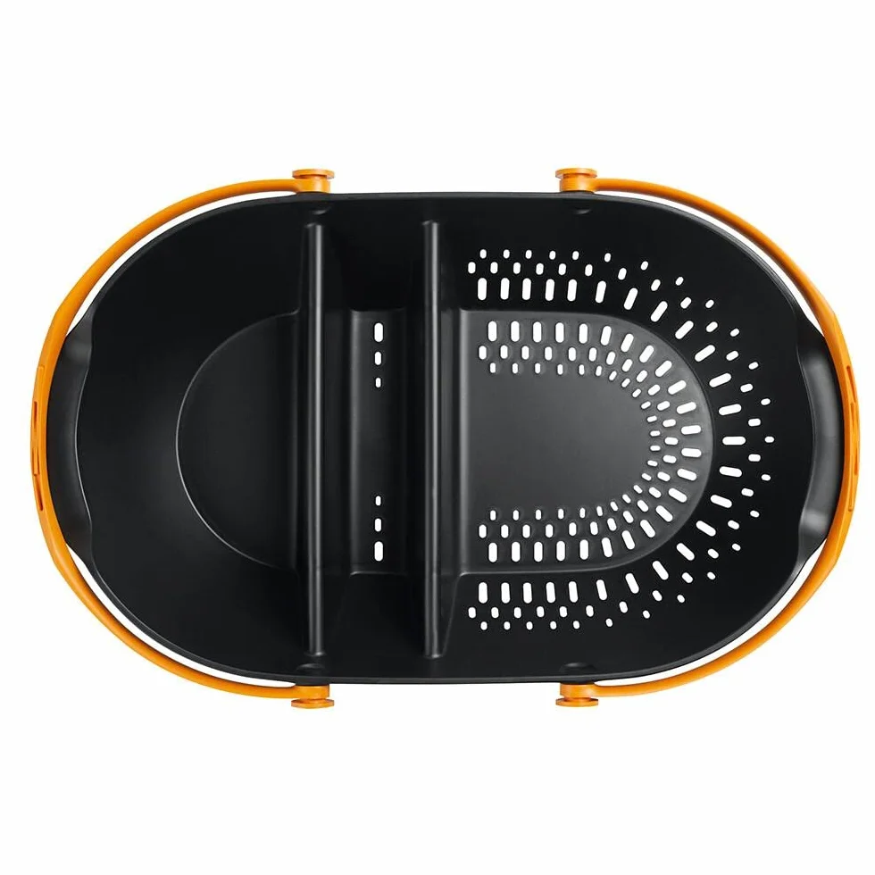 Fiskars Cesta per il Raccolto, Per Raccogliere, Trasportare e Pulire i Prodotti e gli Attrezzi, Plastica, Nero/Arancione, Plus, 1062831