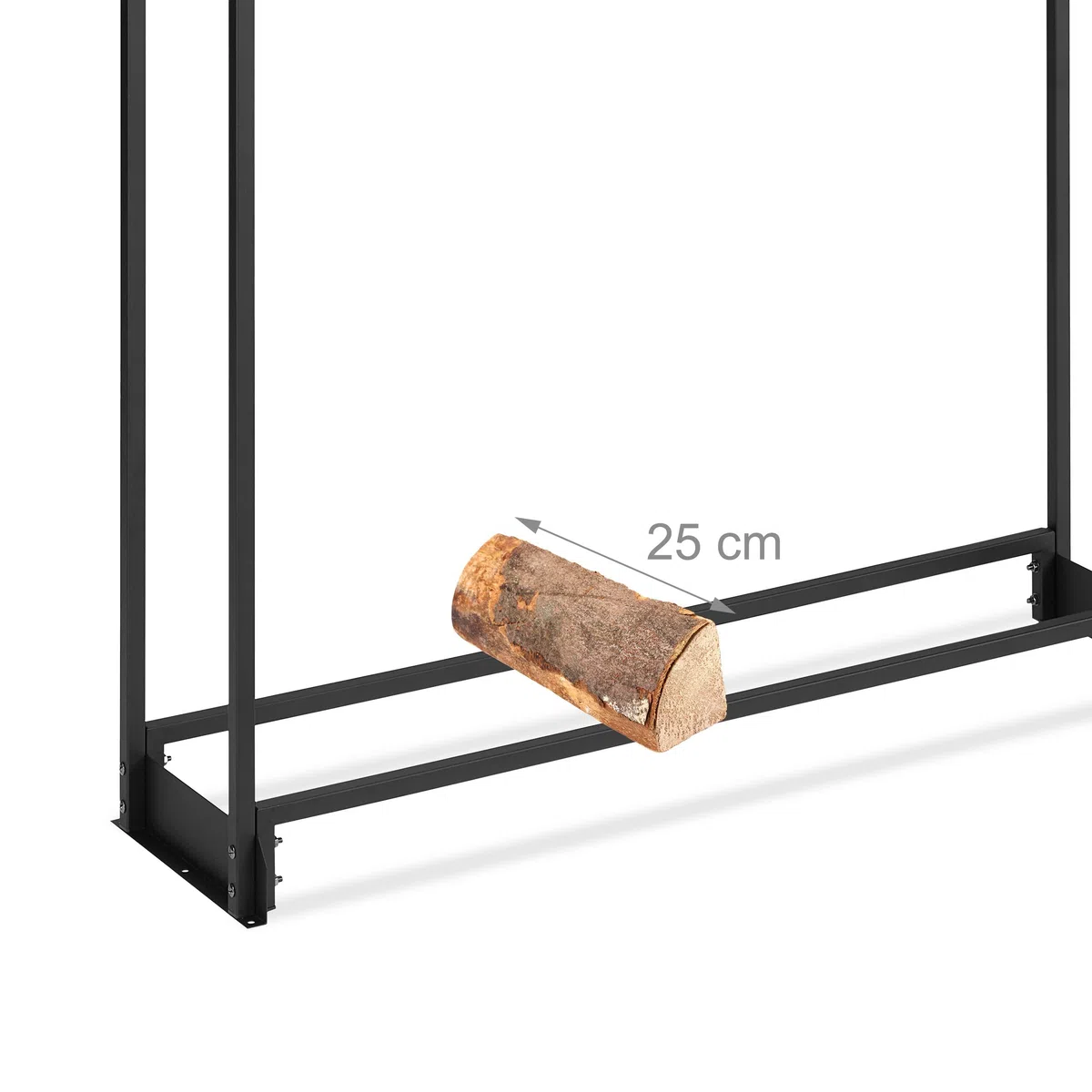 Relaxdays Scaffale Porta Legna da Camino con Telo Protettivo, Ferro, 110x110x29 cm, Nero