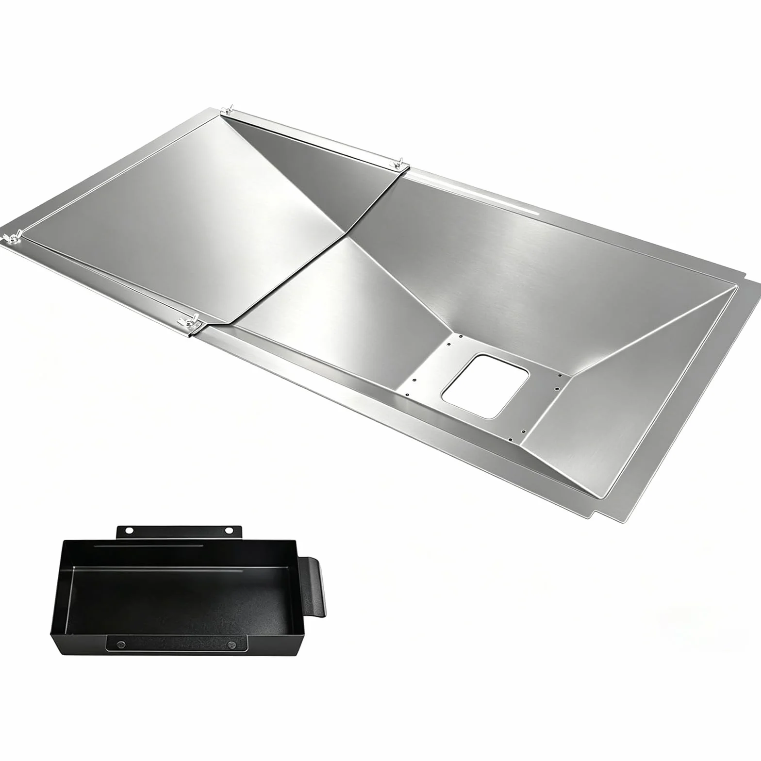GFTIME vaschetta raccogli Grasso Universale con Vasca di Raccolta da 60 cm Fino a 80 cm per Charbroil, DynaGlo, Nexgrill, Kenmore, Uniflame e Altro Ancora, Regolabile per bruciatori a Gas da 3/4/5