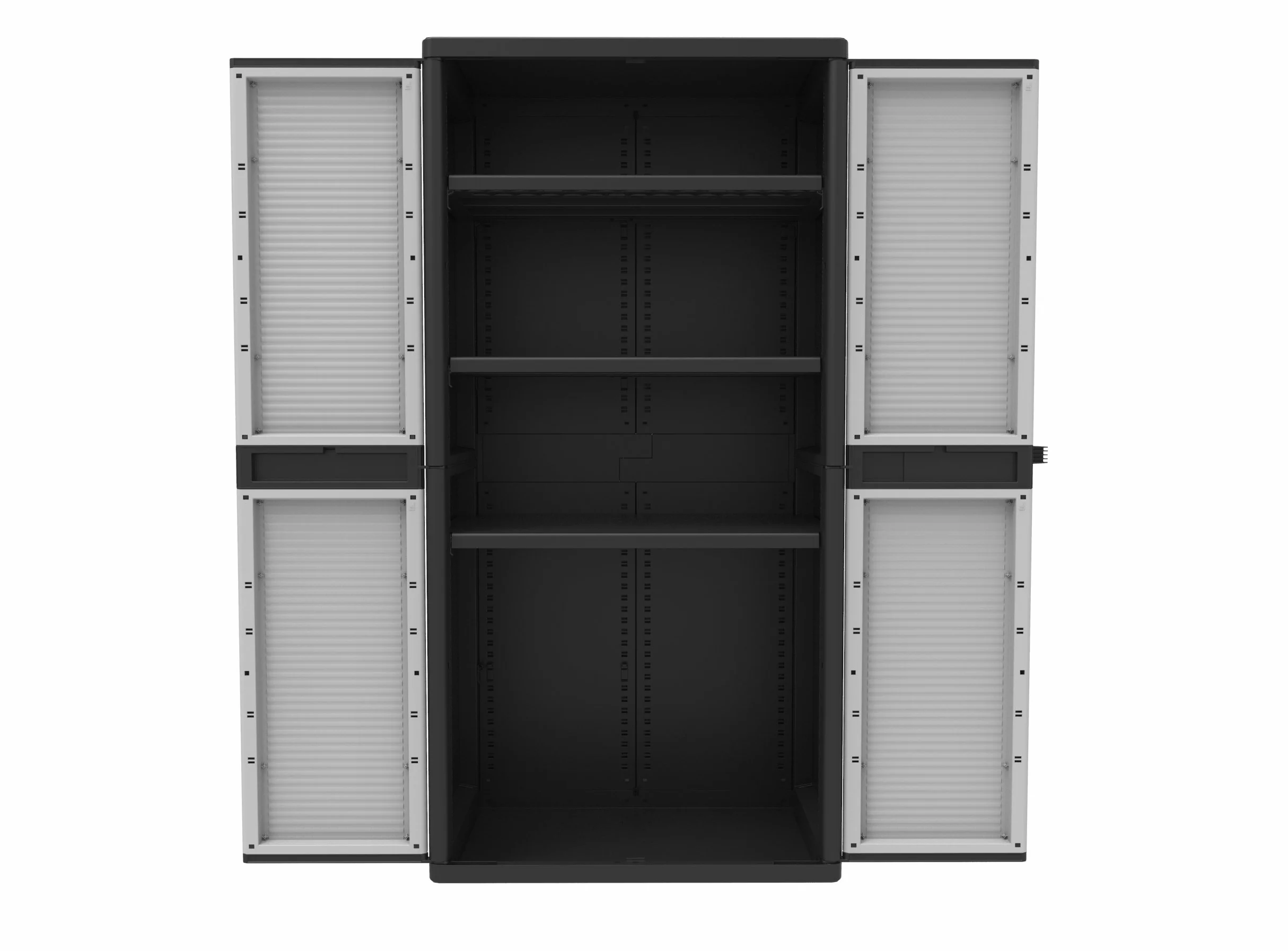 Terry, Jumbo Cab 2900 Qblack, Armadio da Esterno Interno a Due Ante, 3 Ripiani Interni Regolabili. Materiale: Plastica, Dimensioni: 89,7x53,7x180 cm