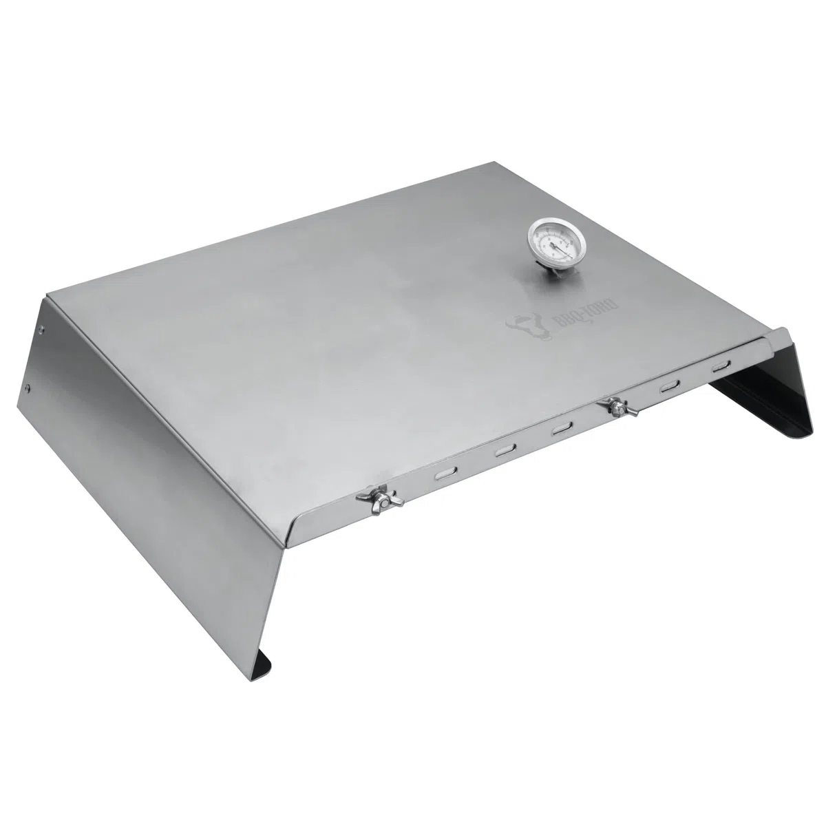 BBQ-Toro Inserto per pizza in acciaio inox con termometro, 48,5–79 x 42 x 12,3 cm, griglia a gas per pizza