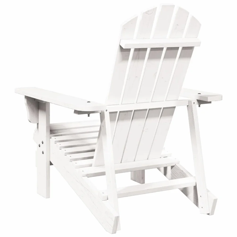 VidaXL Sedia Adirondack Bianca 69x85x90,5 cm in Legno Massello di Abete - Da Giardino, Esterno e Patio