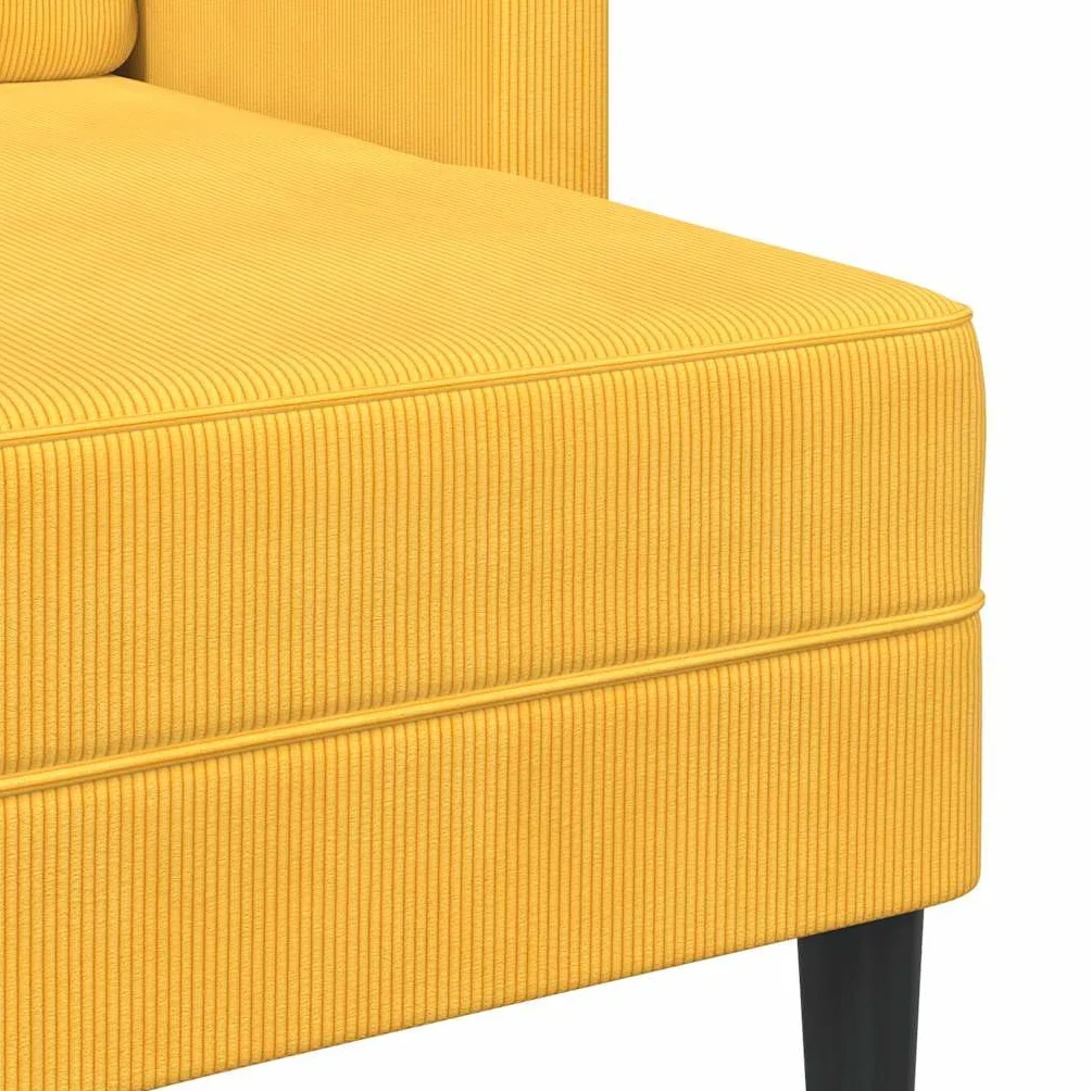 vidaXL Divano 2 Posti con Chaise Longue a L Giallo Chiaro 125 cm Lino, Divano a 2 posti Camera da Letto, divanetto, Divano a Due posti