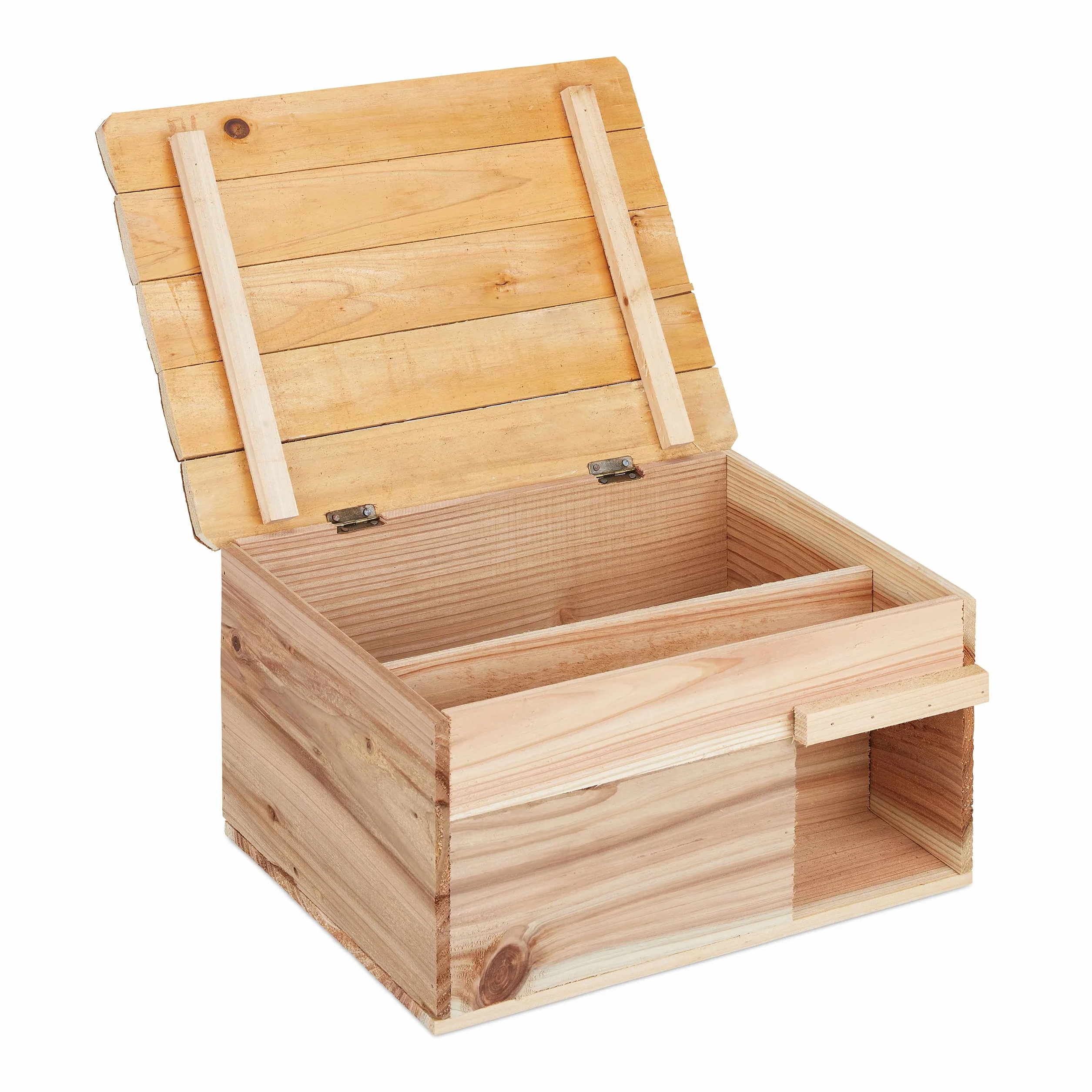 Relaxdays Casetta per Ricci, Legno, Rifugio per Porcospini da Giardino, 21x40x30 cm, Contro Animali Predatori, Naturale