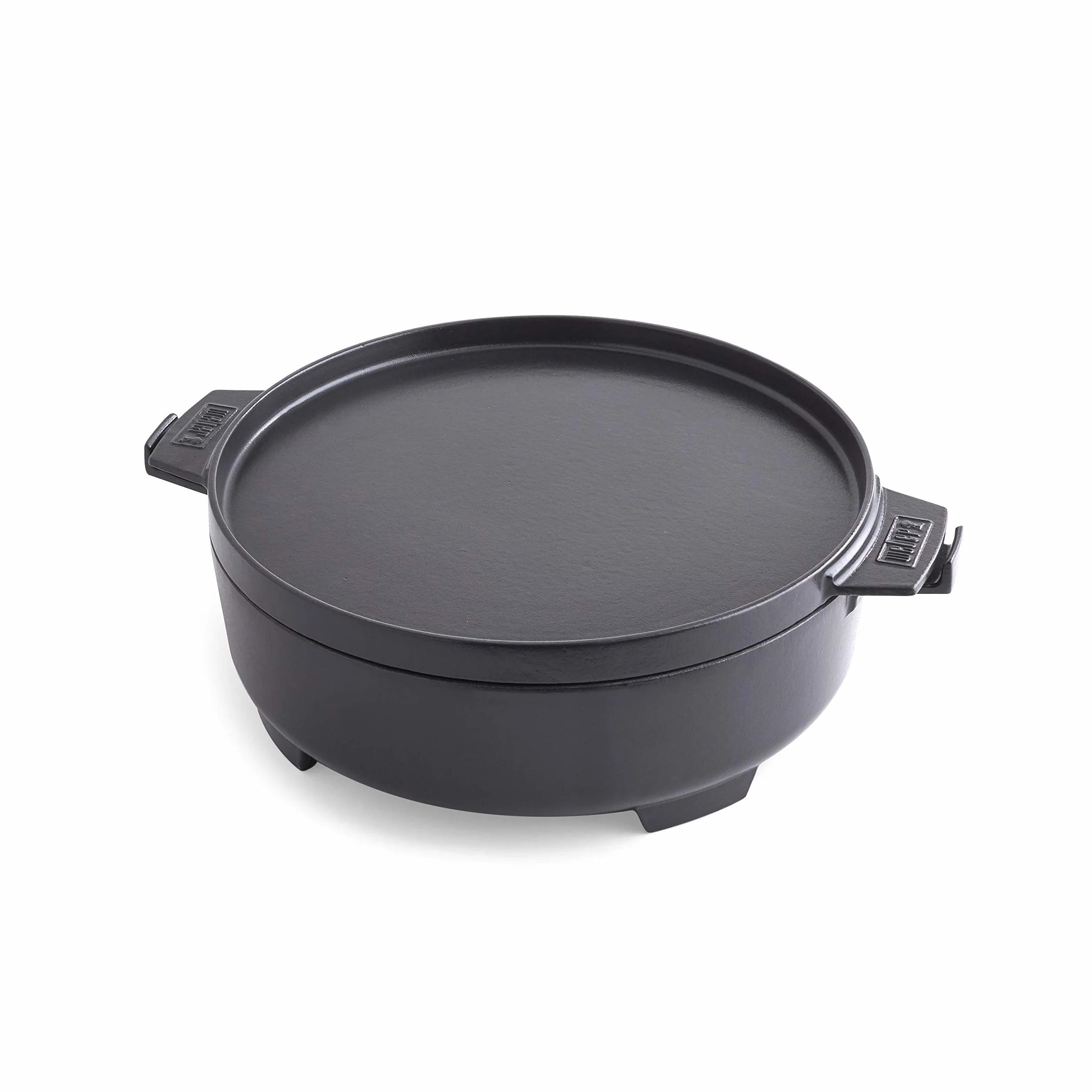 Weber Dutch Oven 2-in-1 per Sistema Gourmet BBQ/pentola in ghisa con Coperchio Utilizzabile Come Padella – Nero (8857)