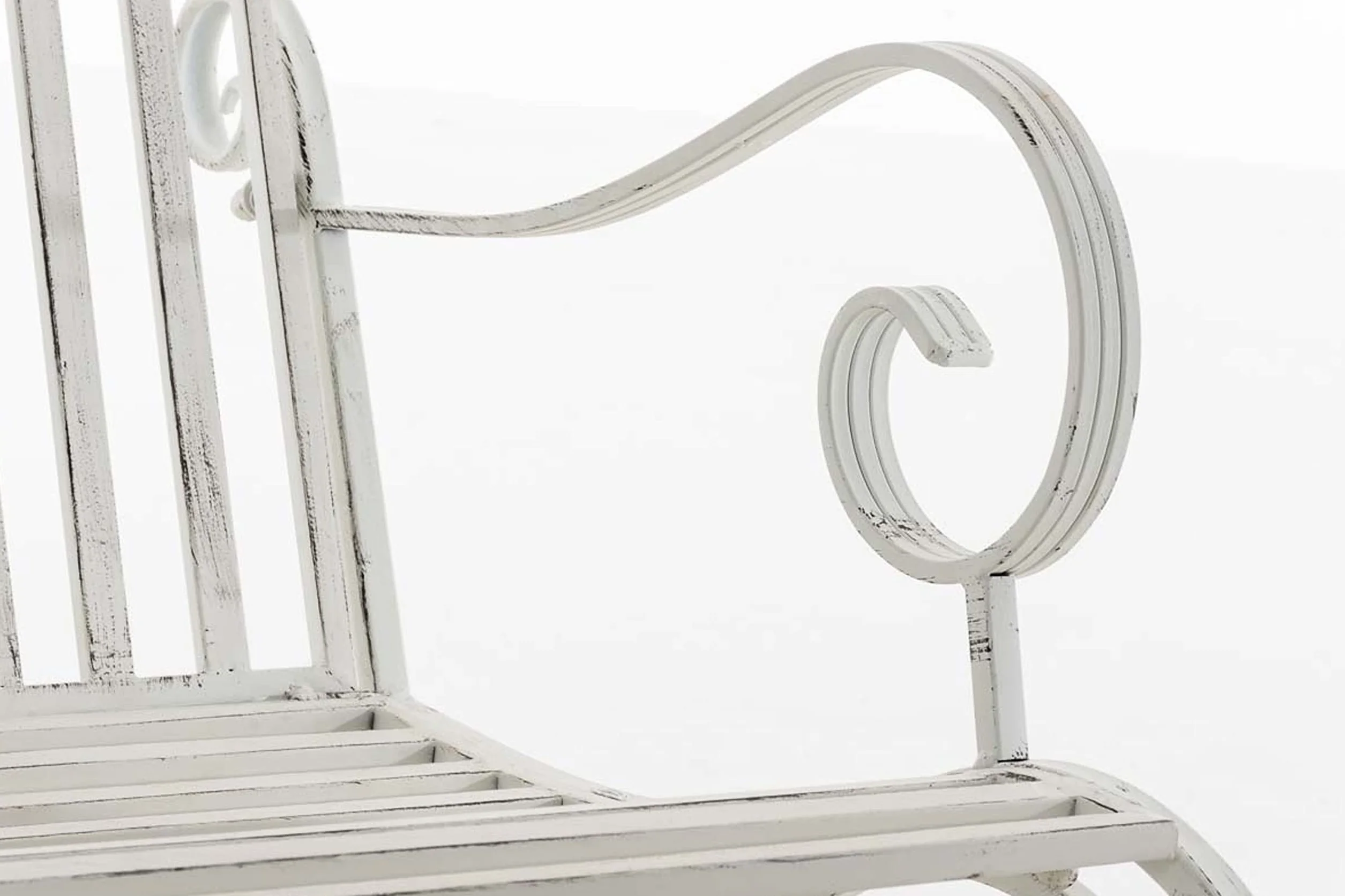 Sedia a Dondolo Relax Smilla Resistente alle Intemperie Giardino Poltrona da Esterno Antico Bianco