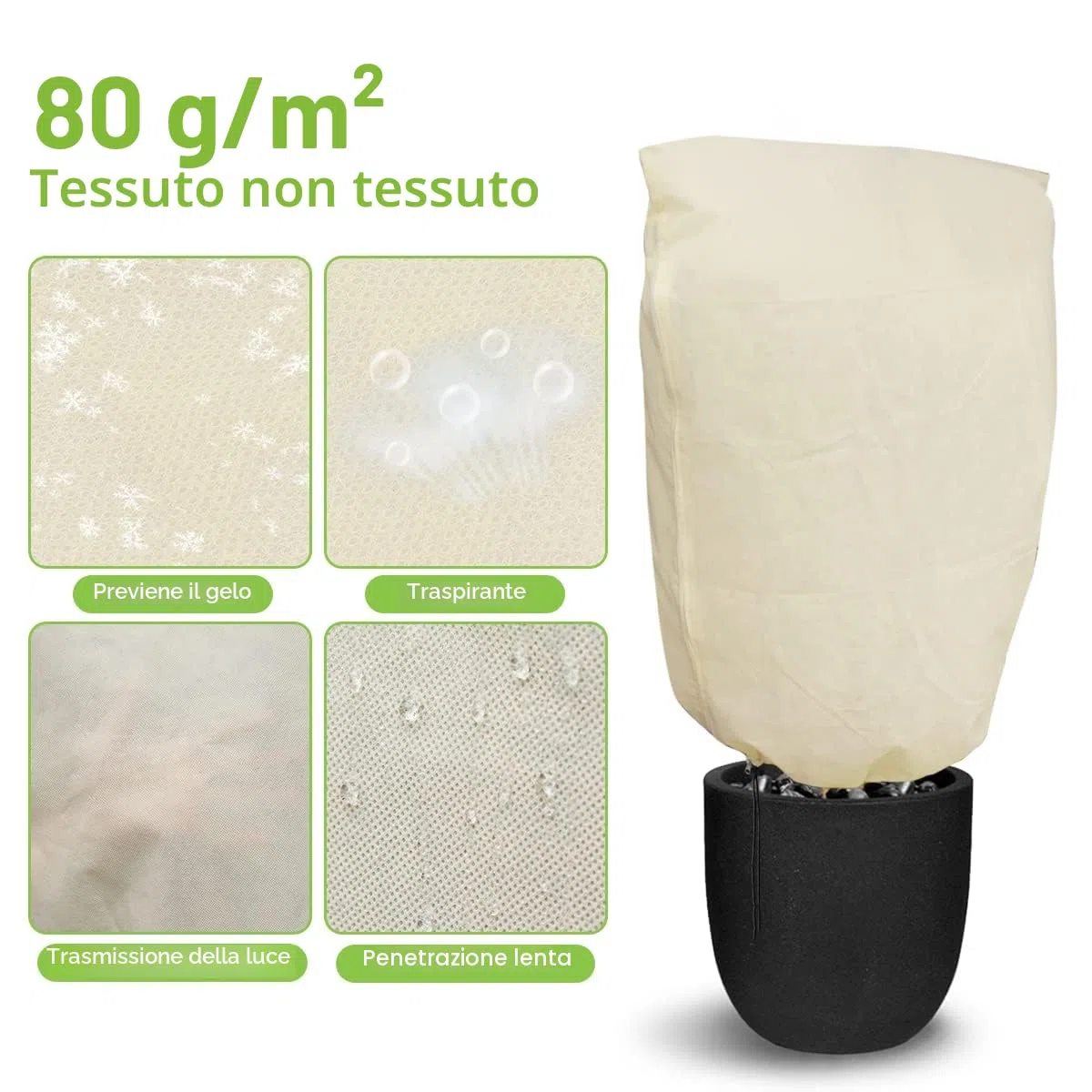 Tasmotor Copertura in Pile per Piante Invernali Protezione antigelo 2 Pezzi 120x180 cm